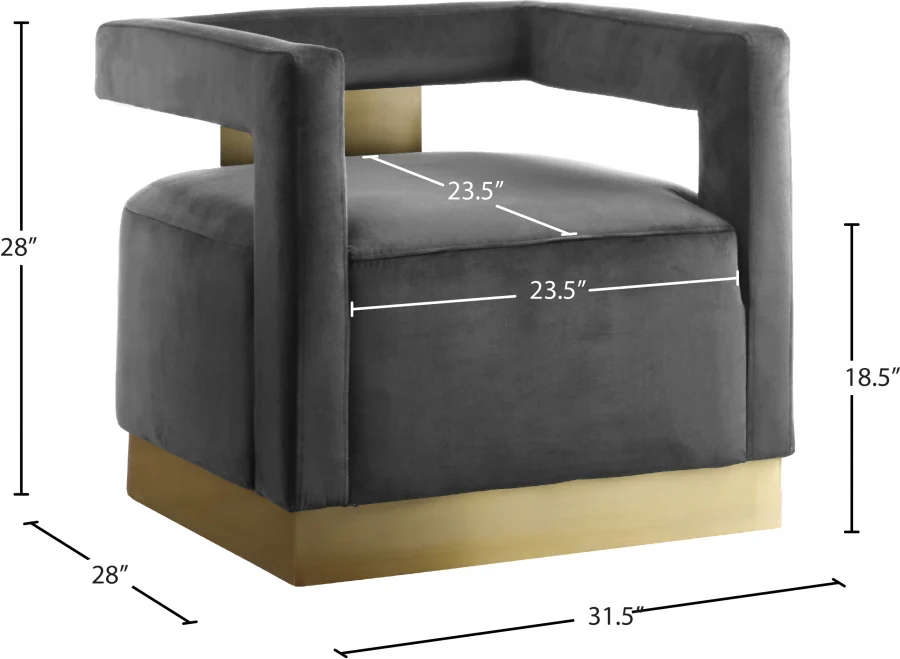 Armani Velvet Upholstered Accent Chair - Image 15