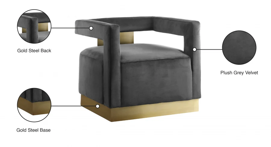 Armani Velvet Upholstered Accent Chair - Image 16