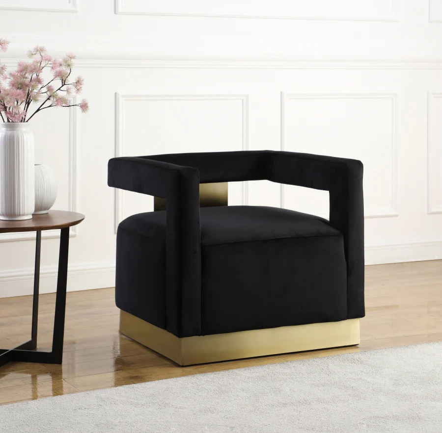 Armani Velvet Upholstered Accent Chair - Image 2