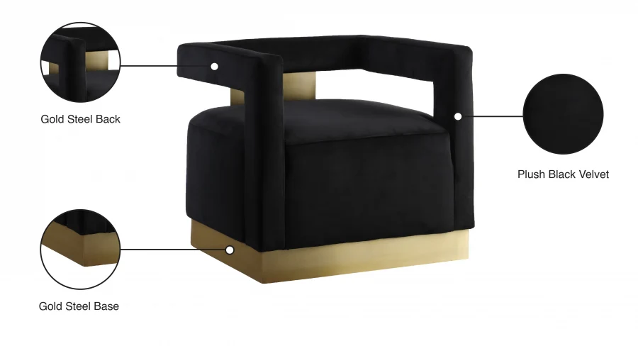 Armani Velvet Upholstered Accent Chair - Image 8