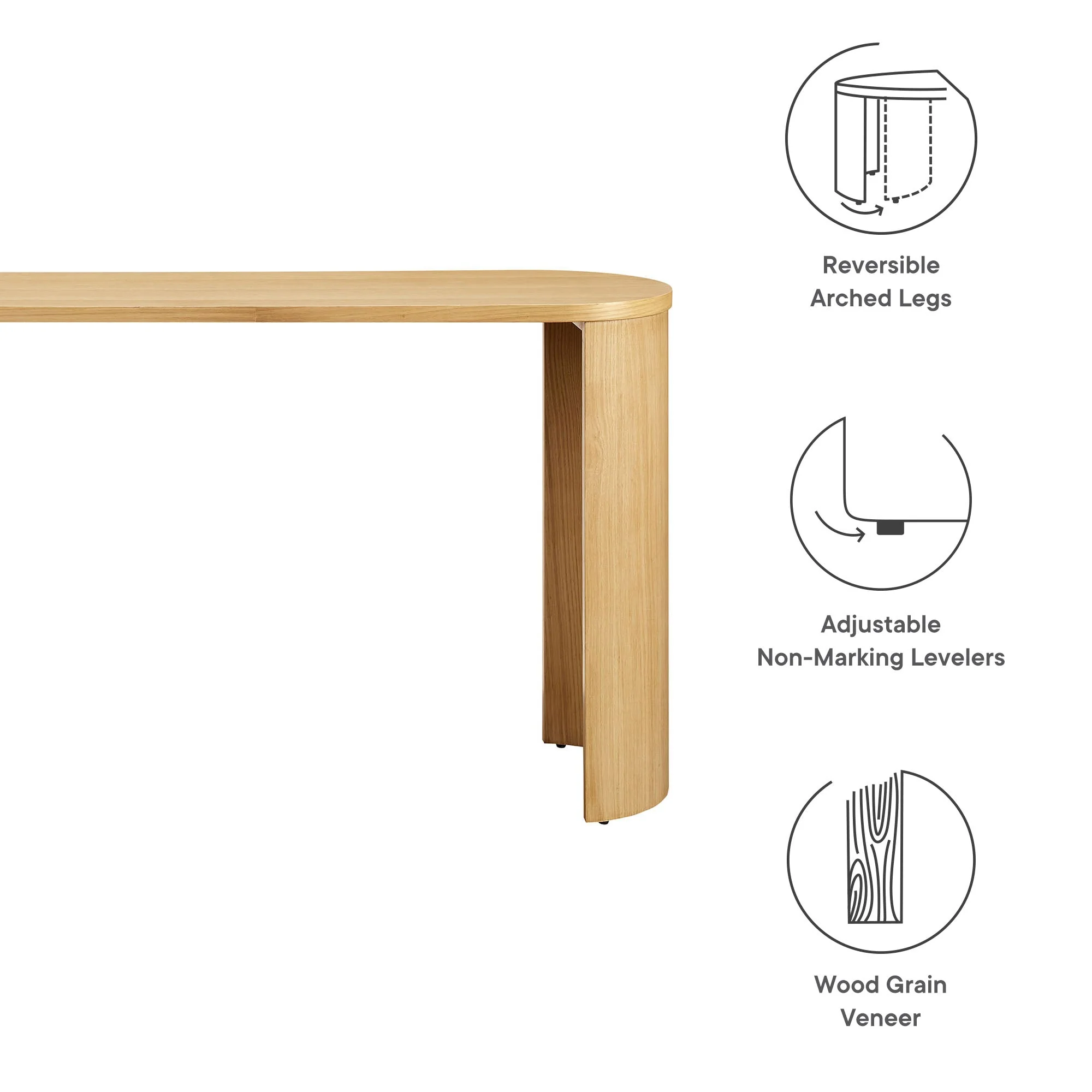 Aspect Oval Wood Entryway Console Table in Oak - Image 10
