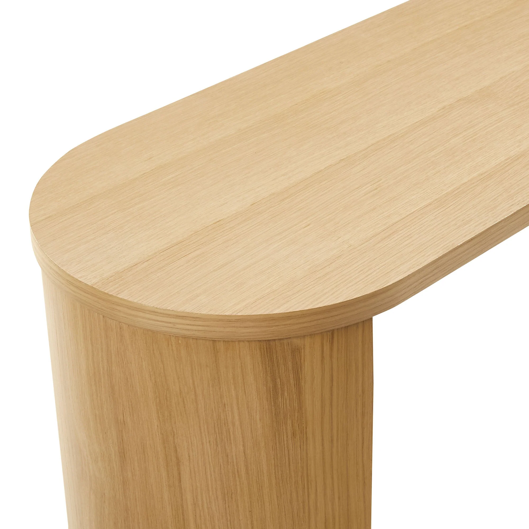 Aspect Oval Wood Entryway Console Table in Oak - Image 8
