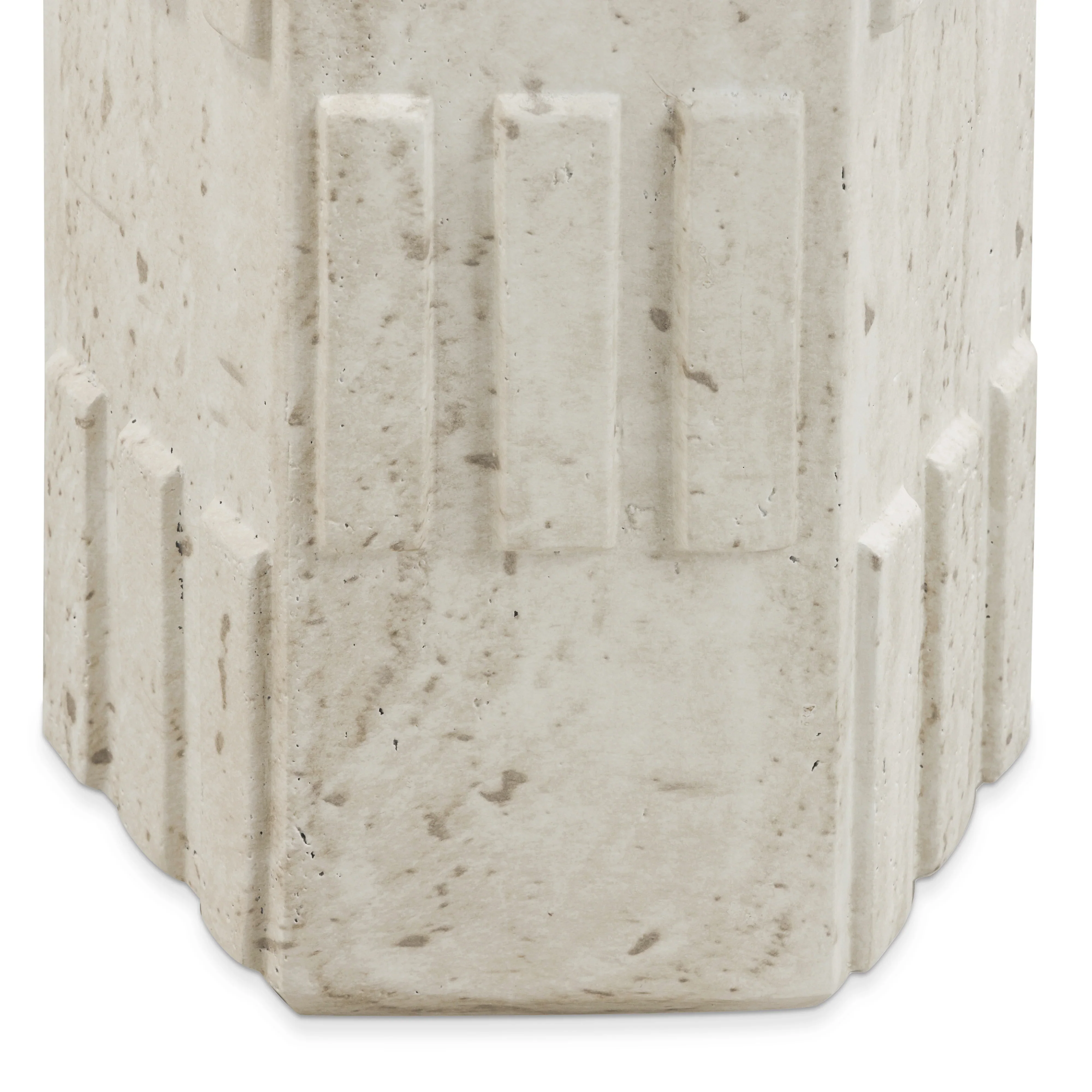 Asta Faux Travertine Indoor/Outdoor Concrete Side Table - Image 5