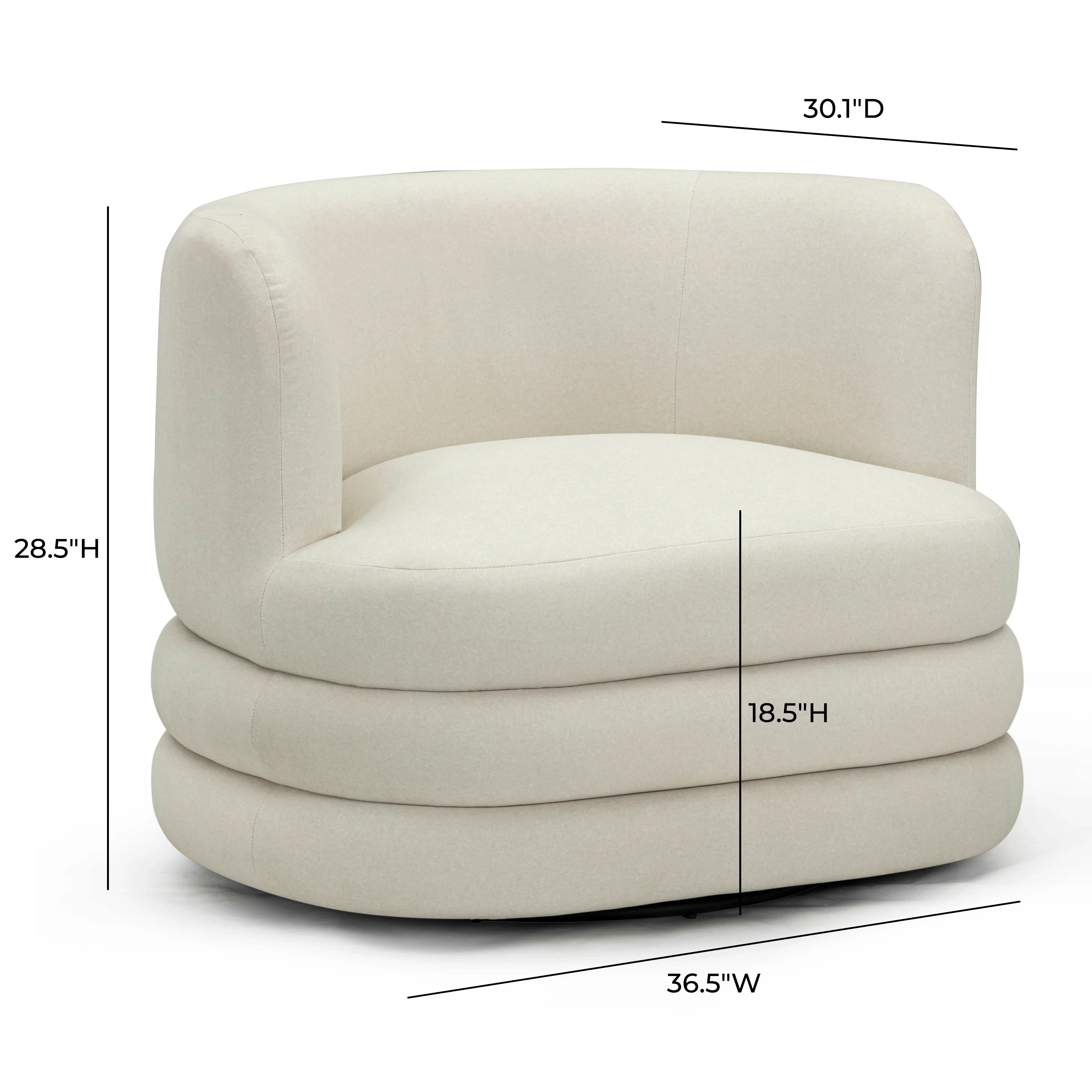 Astor Performance Faux Mohair Swivel Hotel Lounge Chair - Image 7