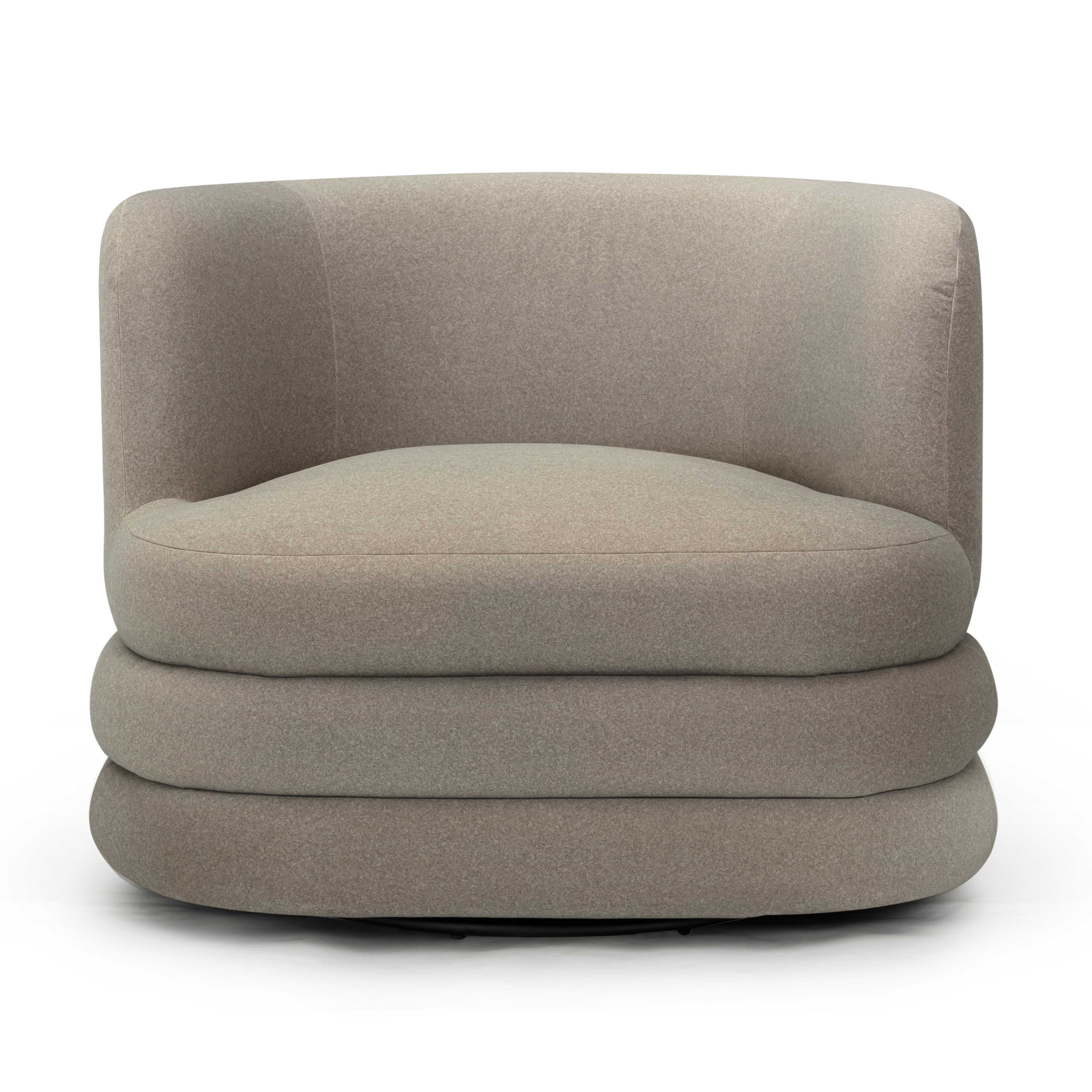 Astor Performance Faux Mohair Swivel Hotel Lounge Chair - Image 9