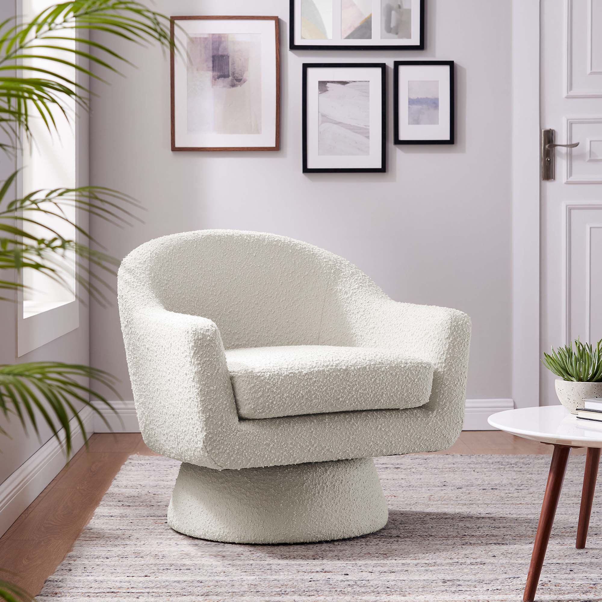 Astral Boucle Fabric Swivel Chair - Image 2