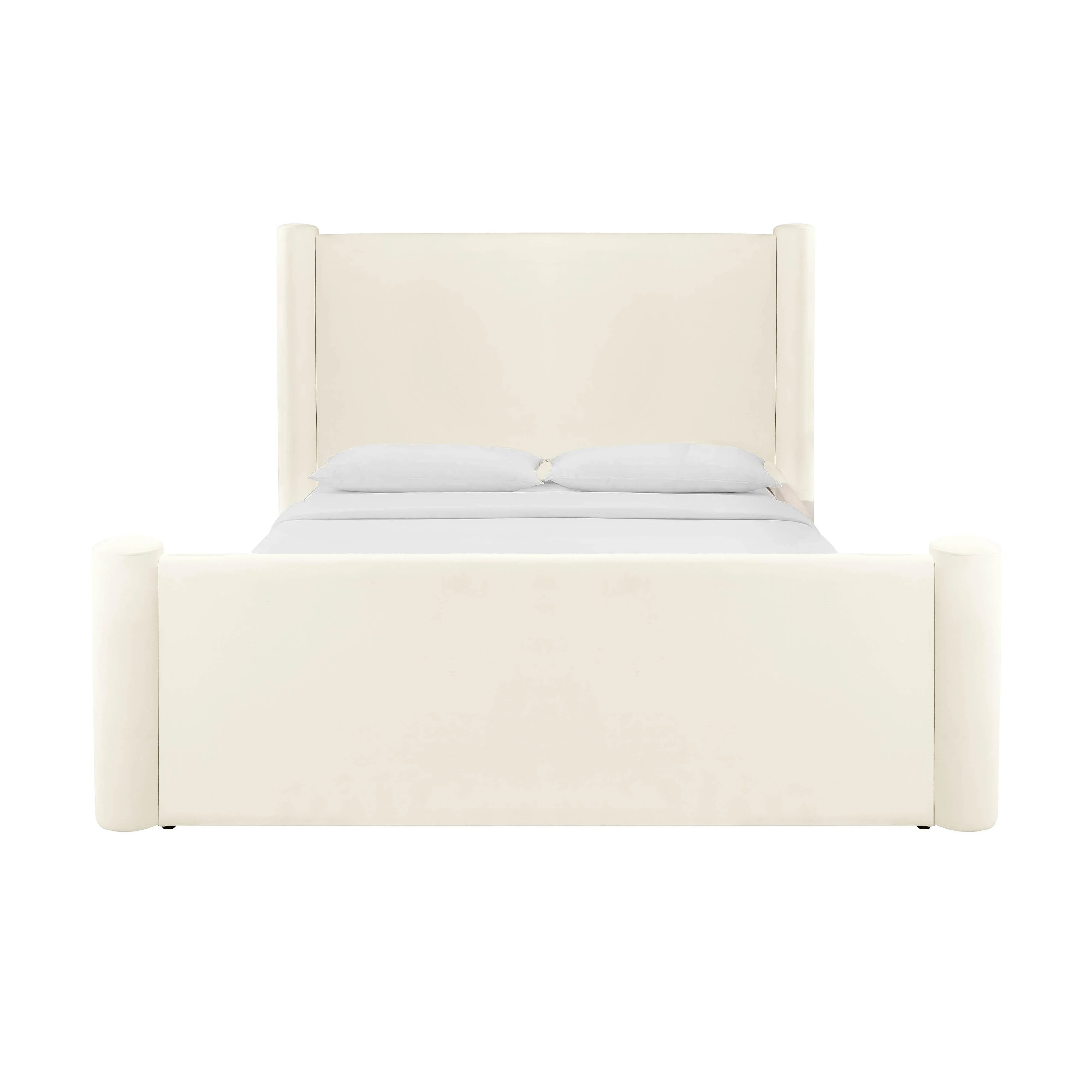 Athara Cream Velvet Bed - Image 3