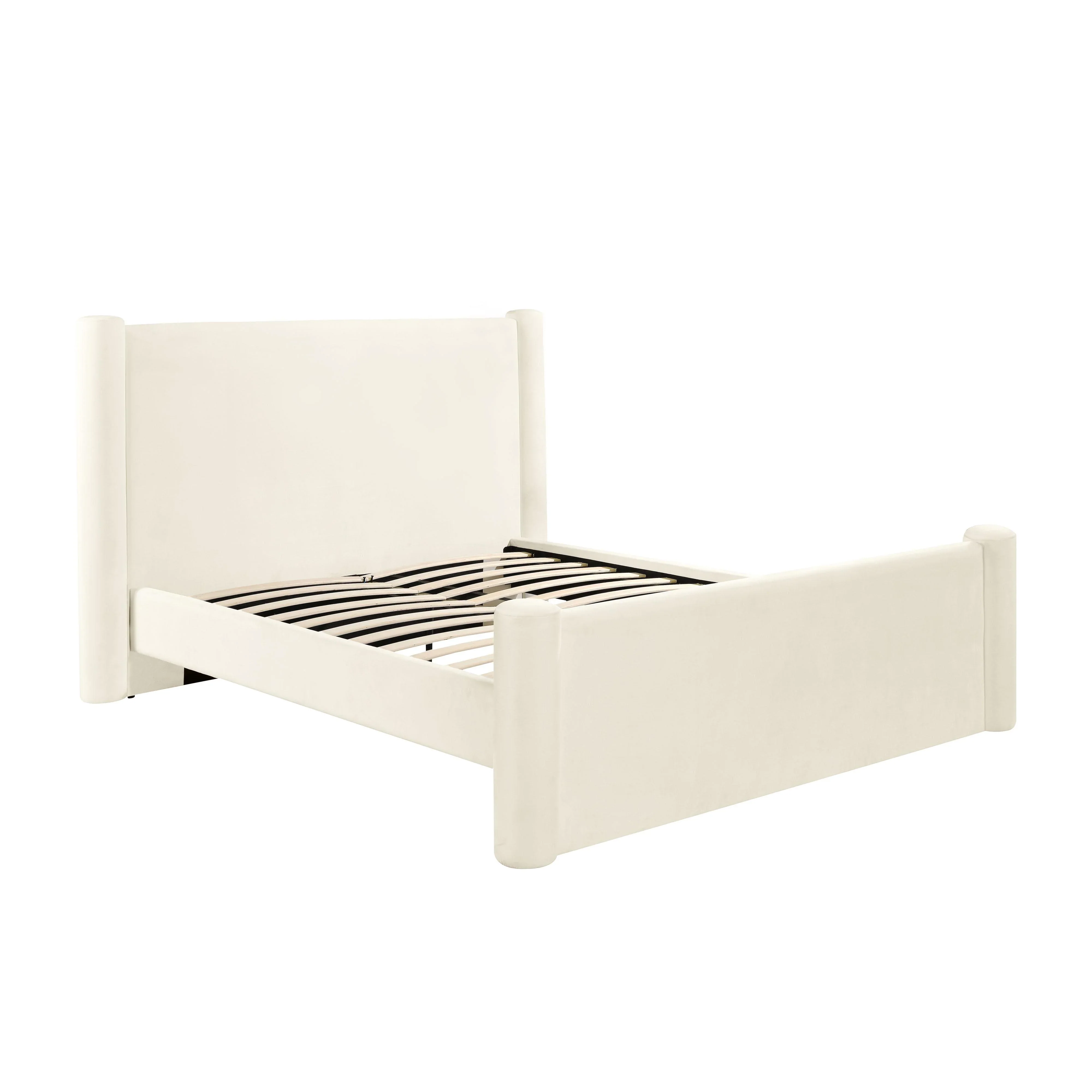 Athara Cream Velvet Bed - Image 7