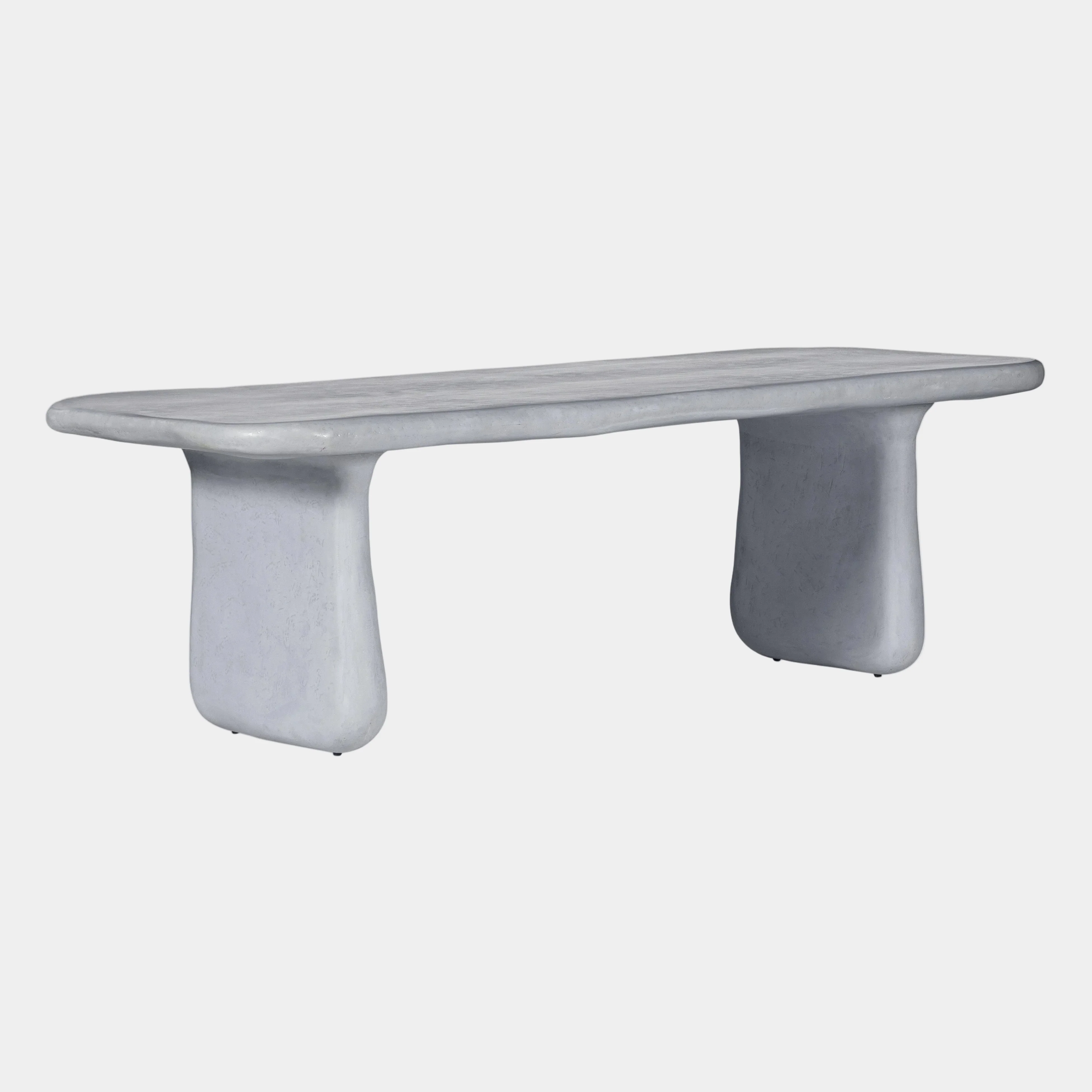 Athen 95" Grey Faux Stone Indoor / Outdoor Rectangular Dining Table