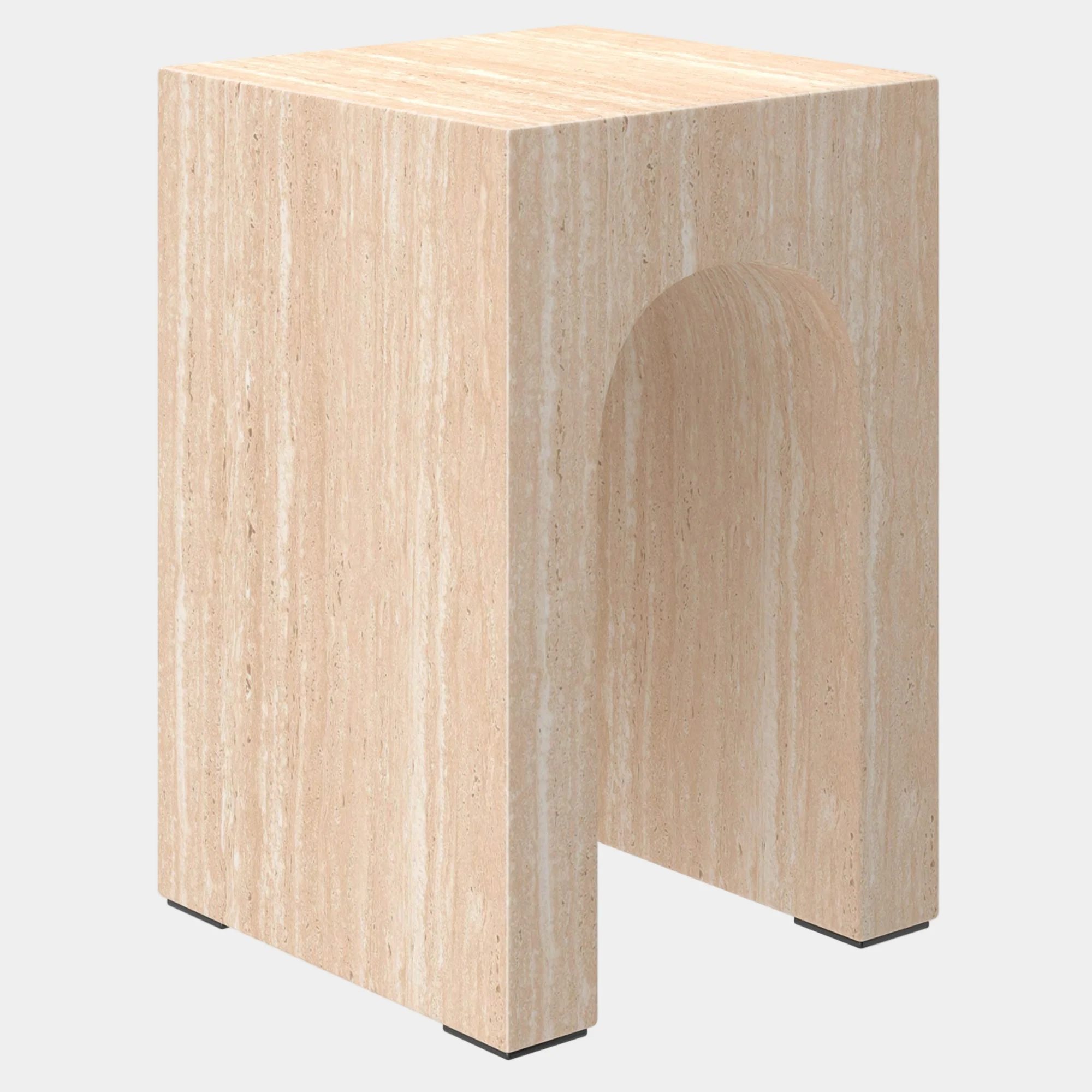 Atticus Contract Grade Accent Table in Travertine