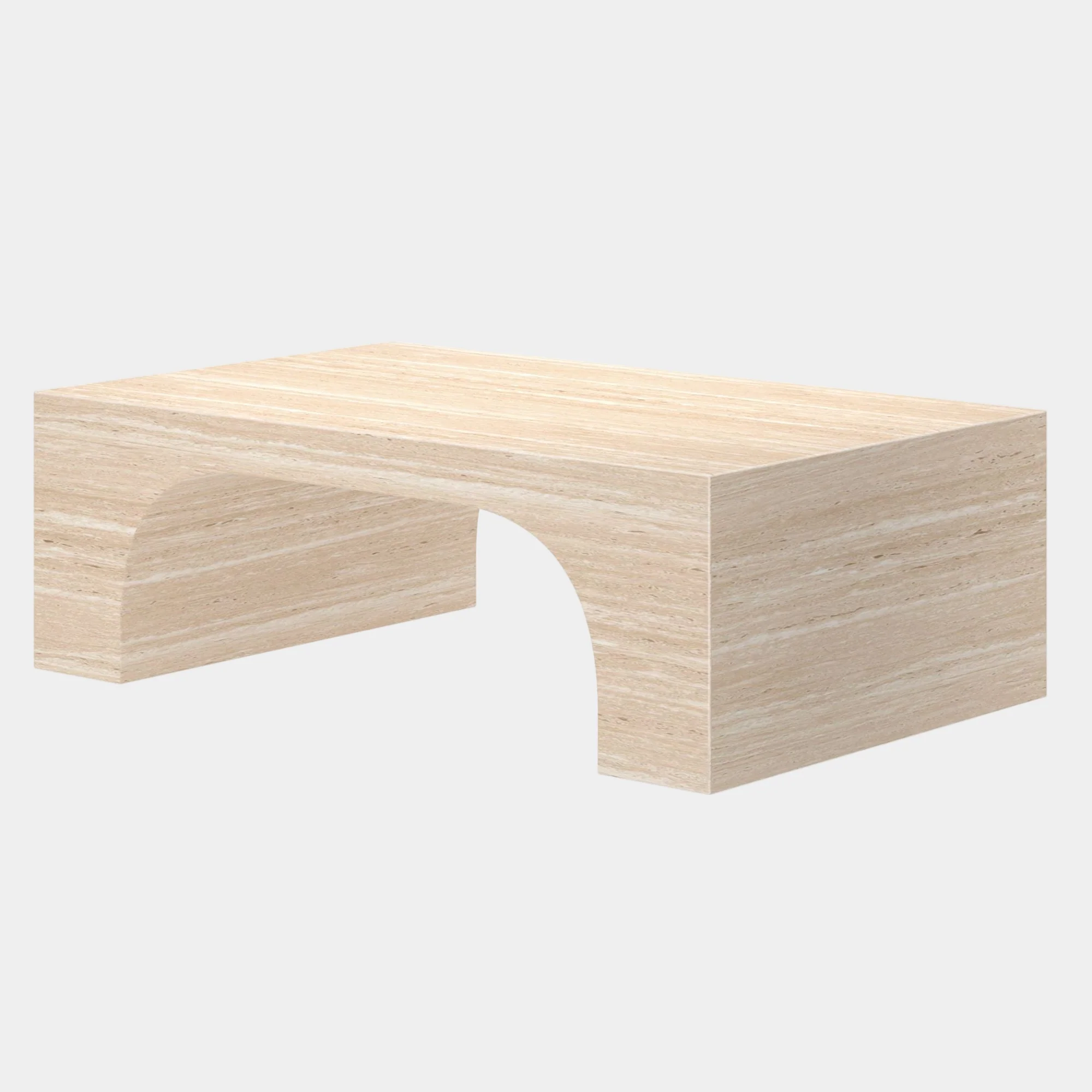 Atticus Contract Grade Rectangular Coffee Table in Travertine