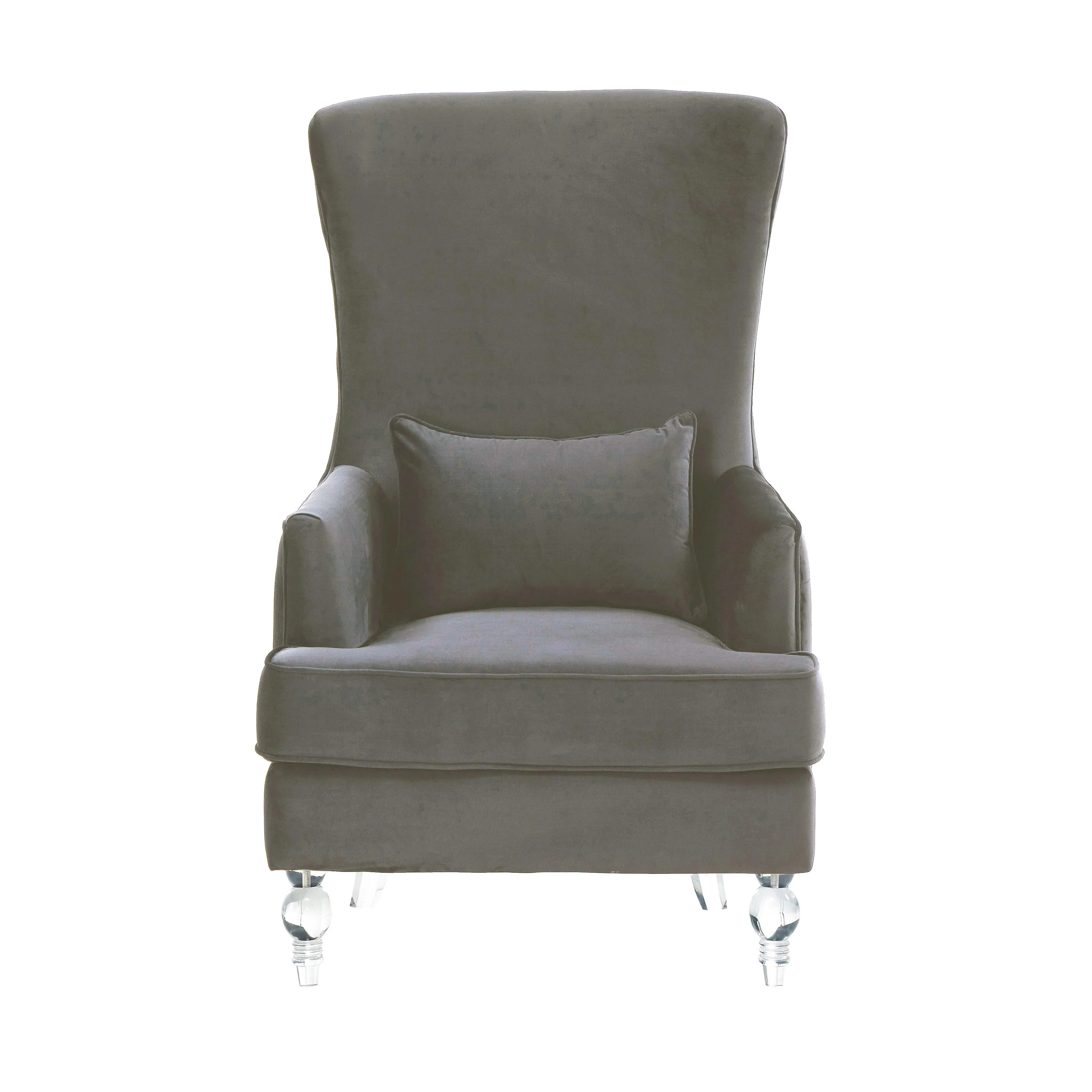 Aubree Performance Velvet Chair with Acrylic Legs - Image 2