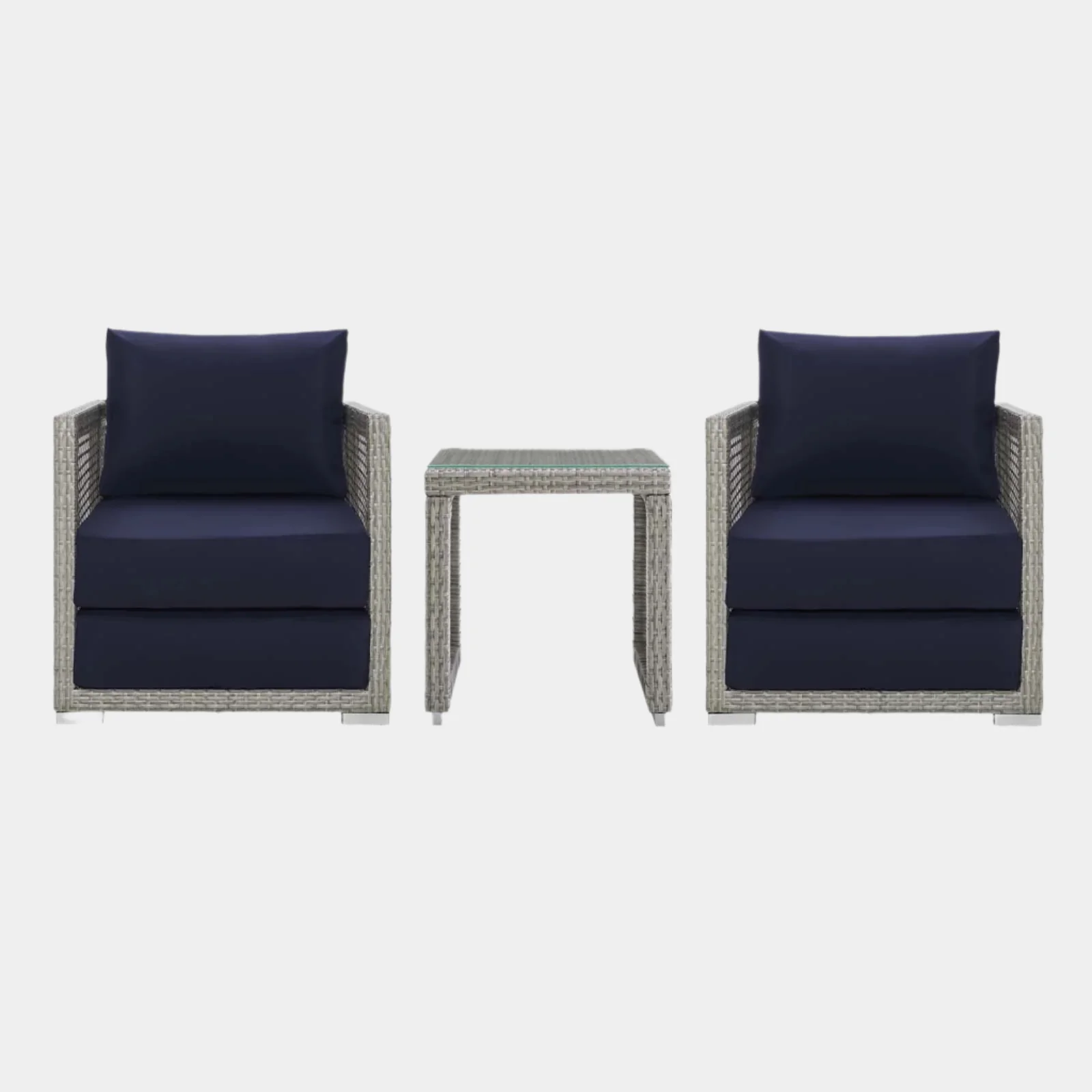 Aura 3 Piece Outdoor Patio Wicker Rattan Set - Image 10
