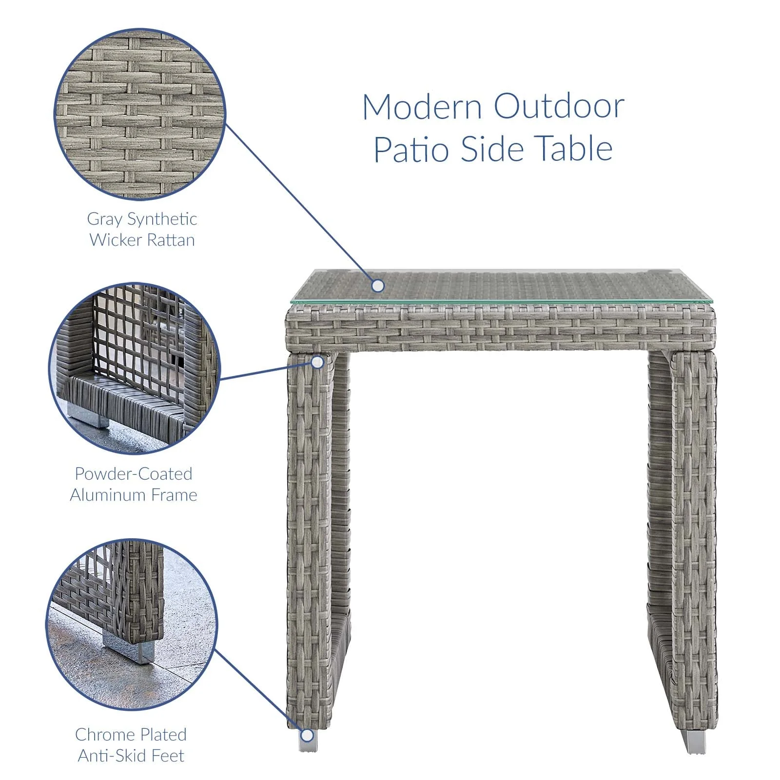 Aura 3 Piece Outdoor Patio Wicker Rattan Set - Image 18