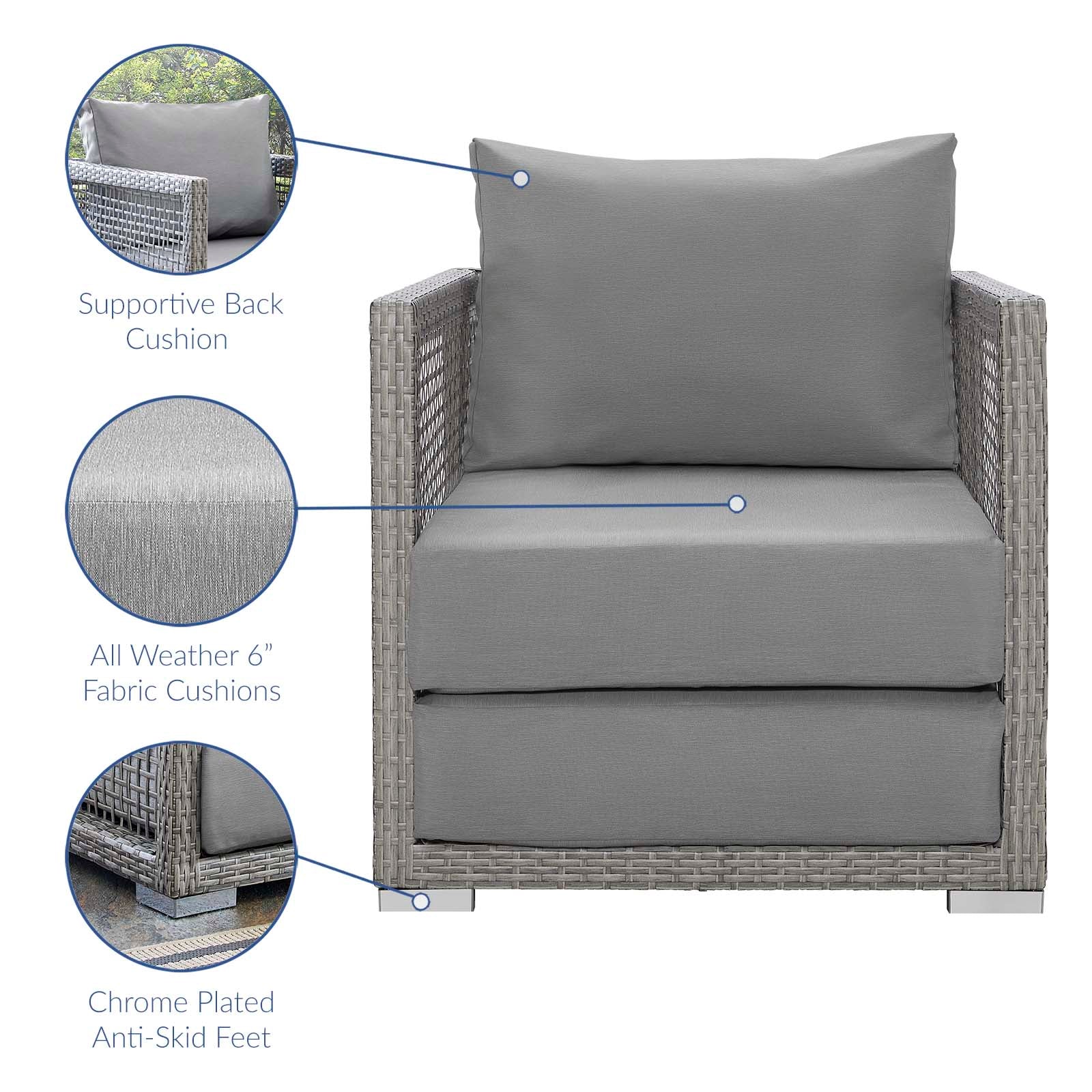 Aura 3 Piece Outdoor Patio Wicker Rattan Set - Image 8