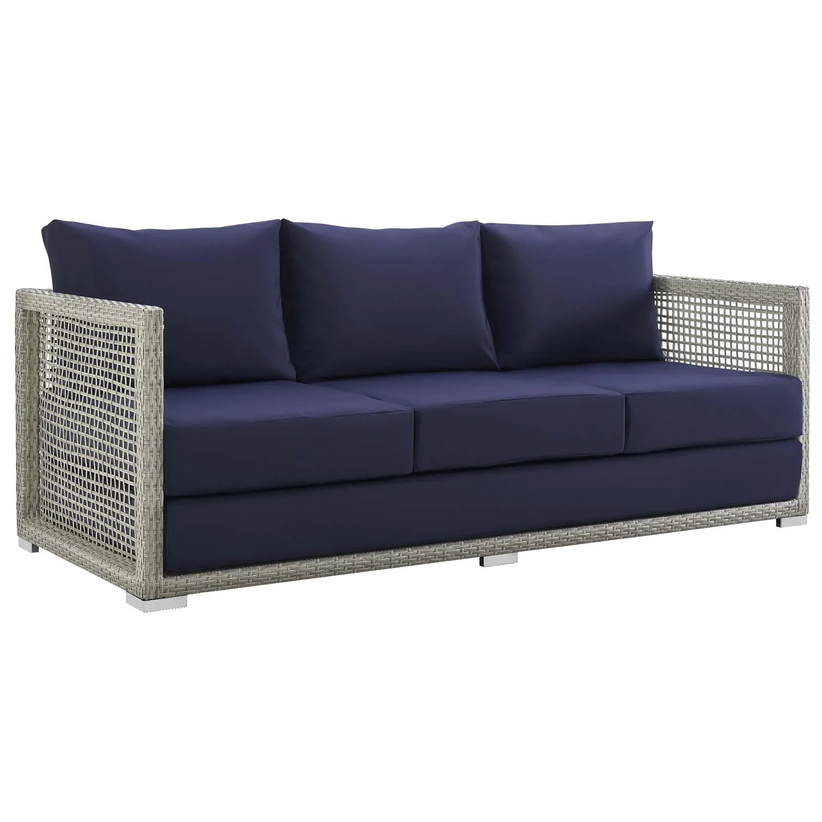 Aura 3 Piece Outdoor Patio Wicker Rattan Set - Image 11