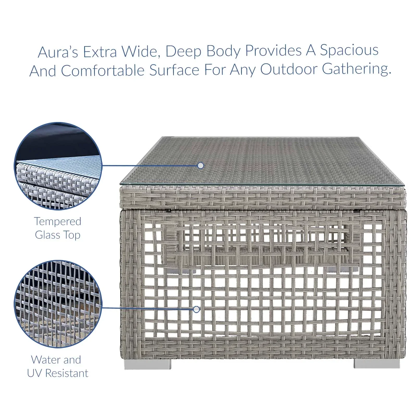 Aura 3 Piece Outdoor Patio Wicker Rattan Set - Image 18