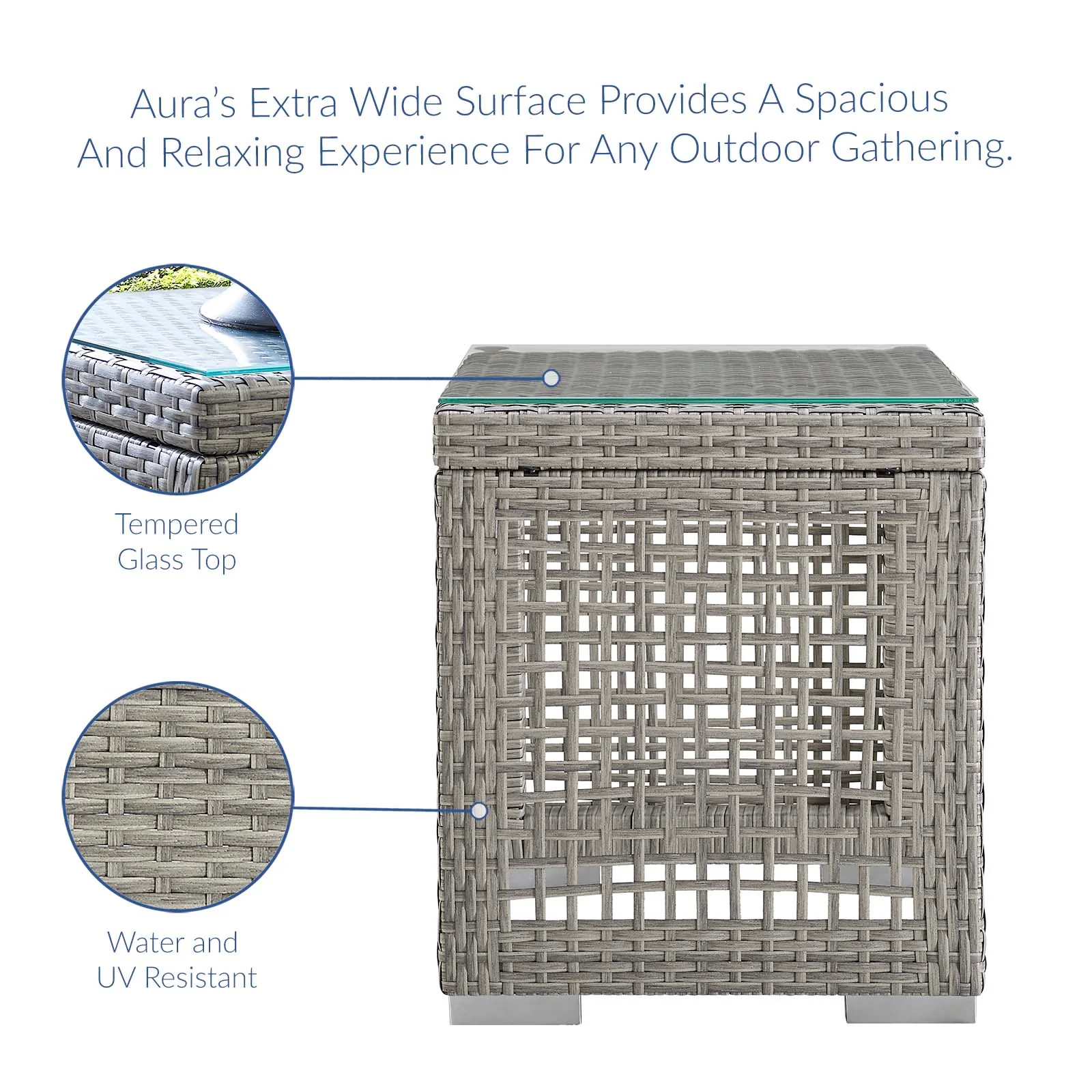 Aura 3 Piece Outdoor Patio Wicker Rattan Set - Image 17