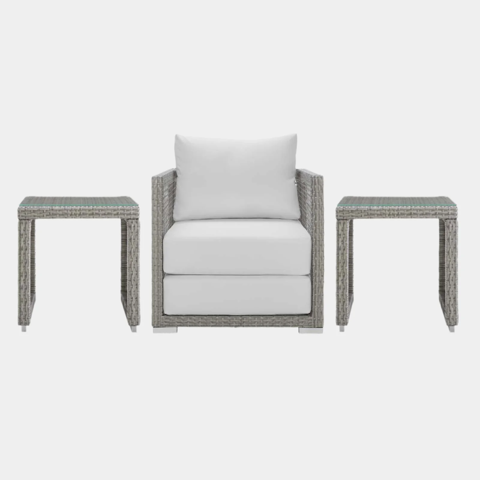 Aura 3 Piece Outdoor Patio Wicker Rattan Set - Image 18