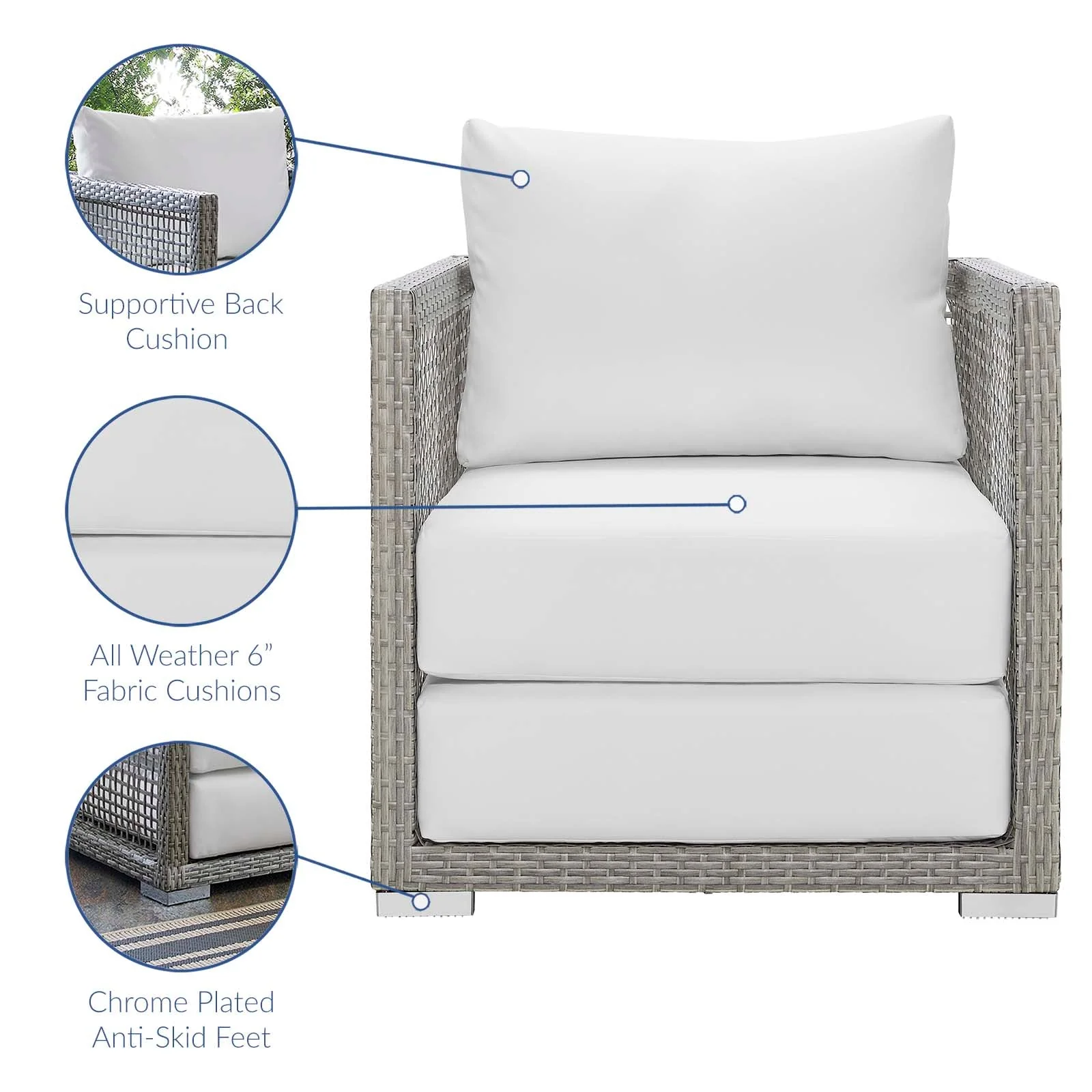 Aura 3 Piece Outdoor Patio Wicker Rattan Set - Image 24