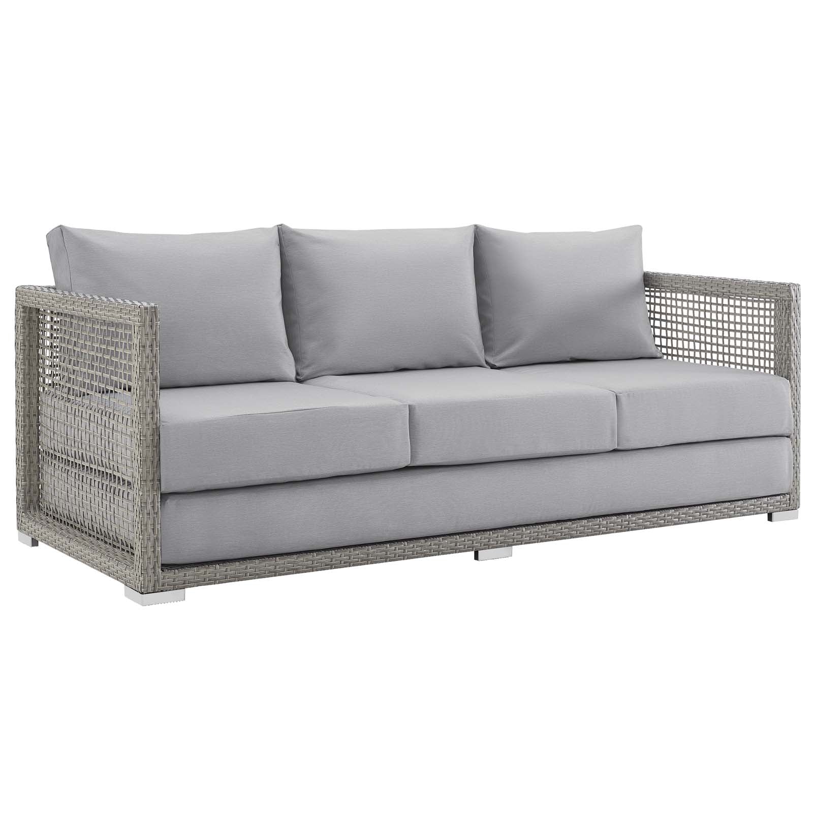 Aura 6 Piece Outdoor Patio Wicker Rattan Set - Image 3