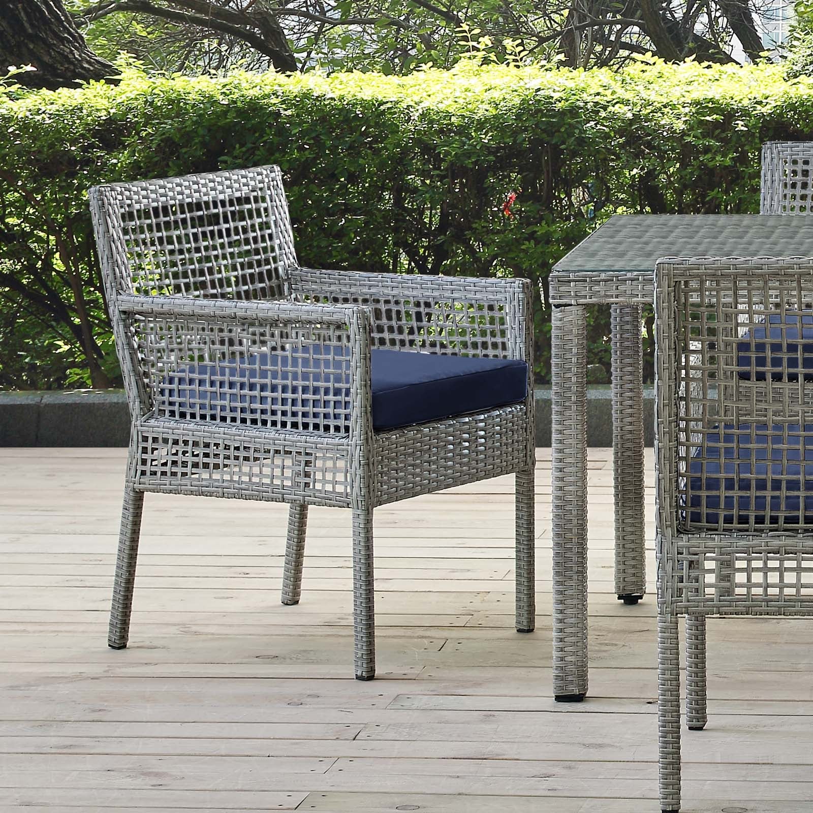 Aura Outdoor Patio Wicker Rattan Dining Armchair - Image 10
