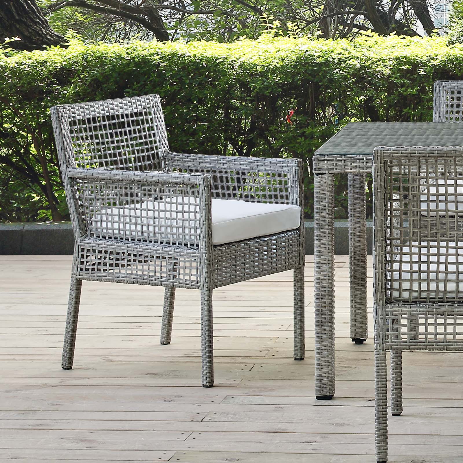 Aura Outdoor Patio Wicker Rattan Dining Armchair - Image 18