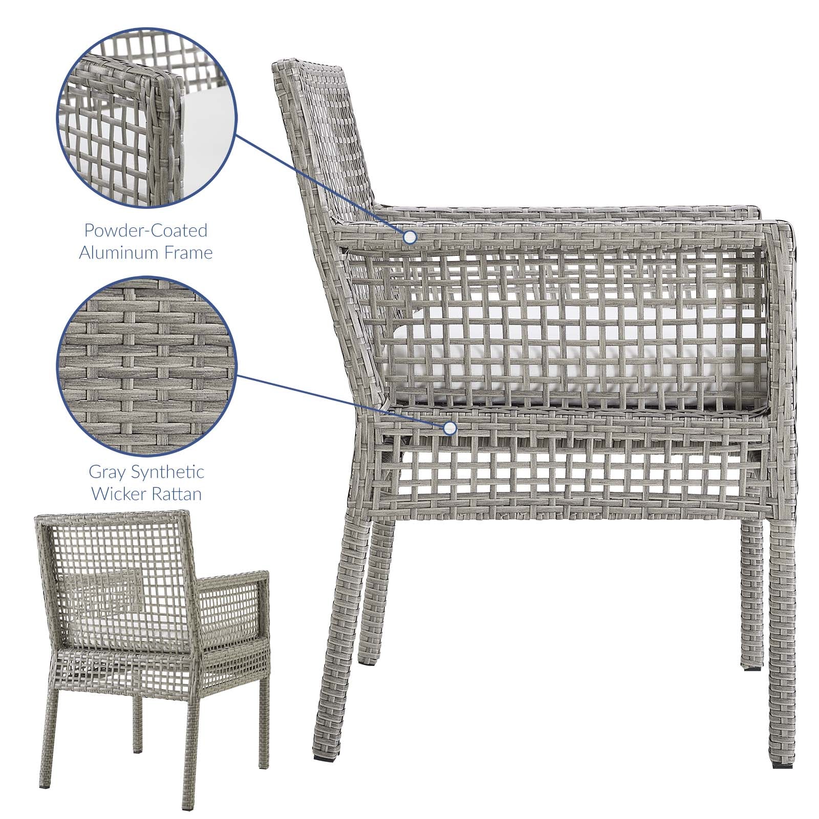 Aura Outdoor Patio Wicker Rattan Dining Armchair - Image 23