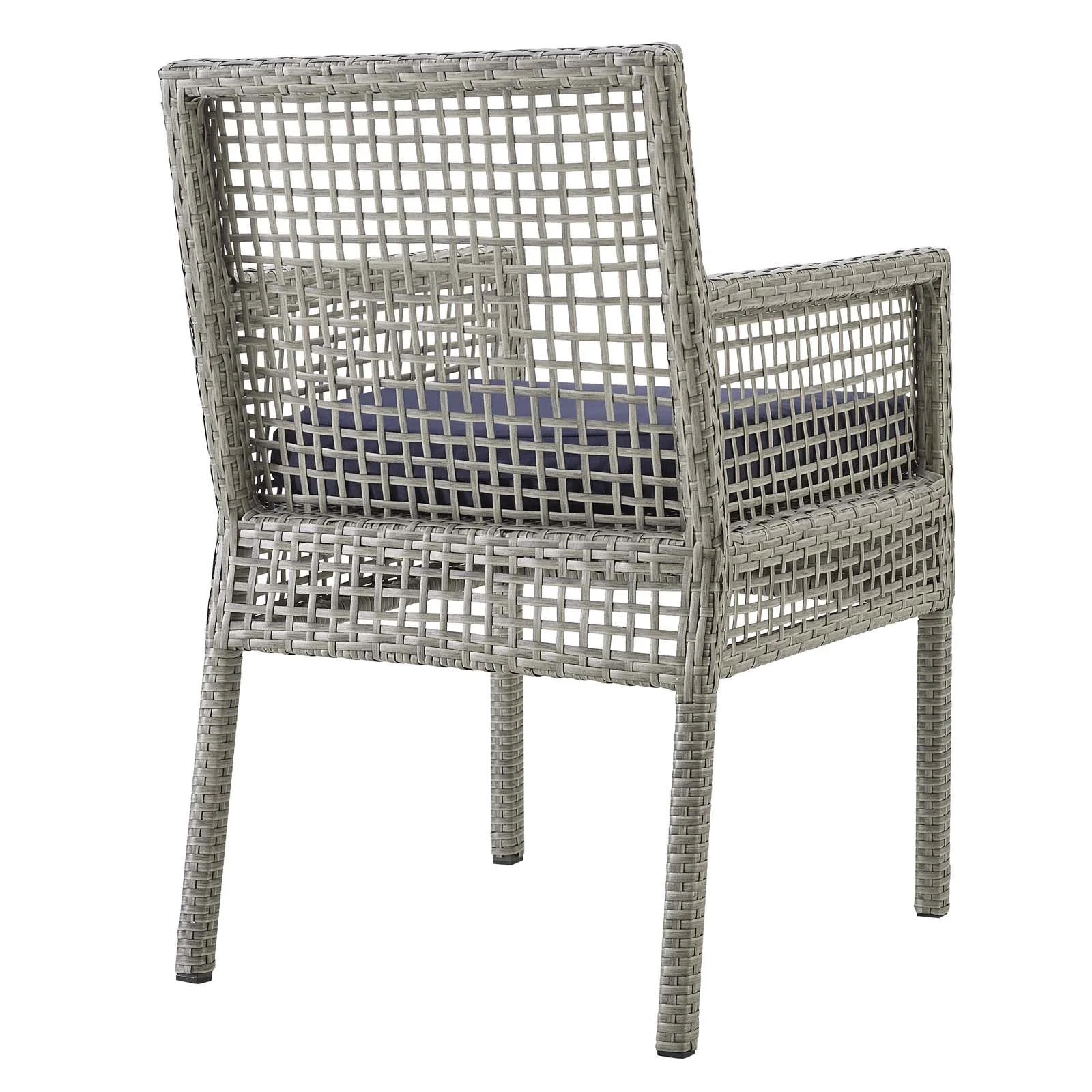 Aura Outdoor Patio Wicker Rattan Dining Armchair Set of 2 - Image 10