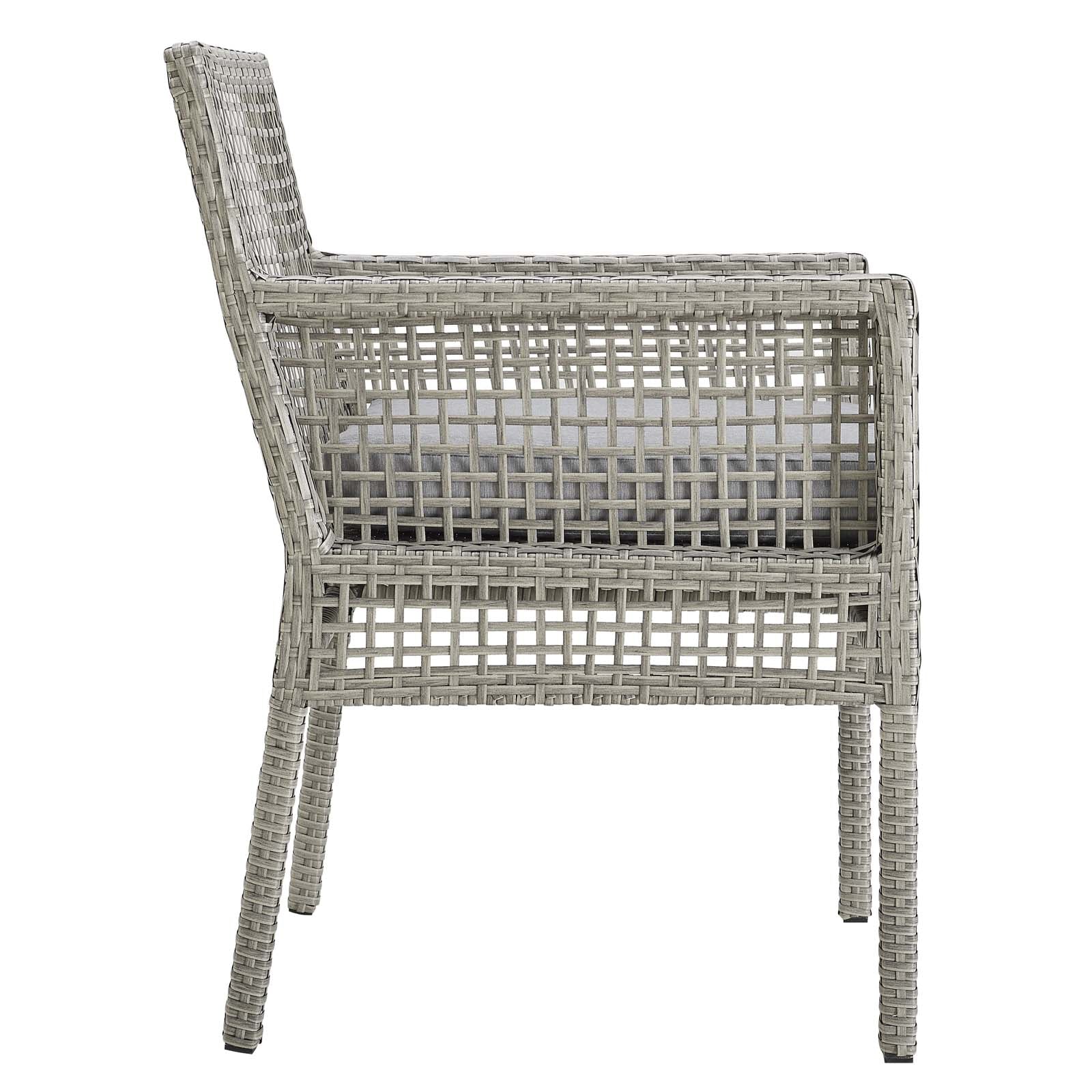 Aura Outdoor Patio Wicker Rattan Dining Armchair Set of 2 - Image 3