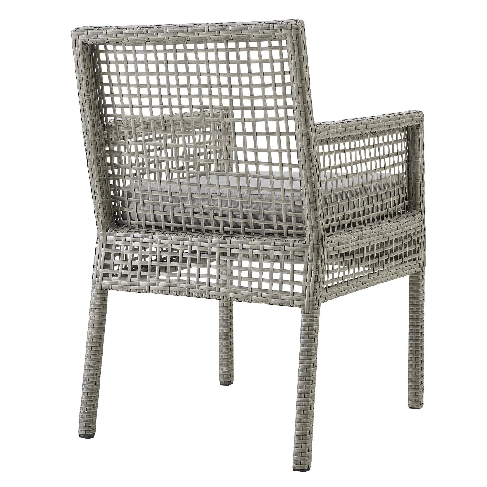 Aura Outdoor Patio Wicker Rattan Dining Armchair Set of 4 - Image 4
