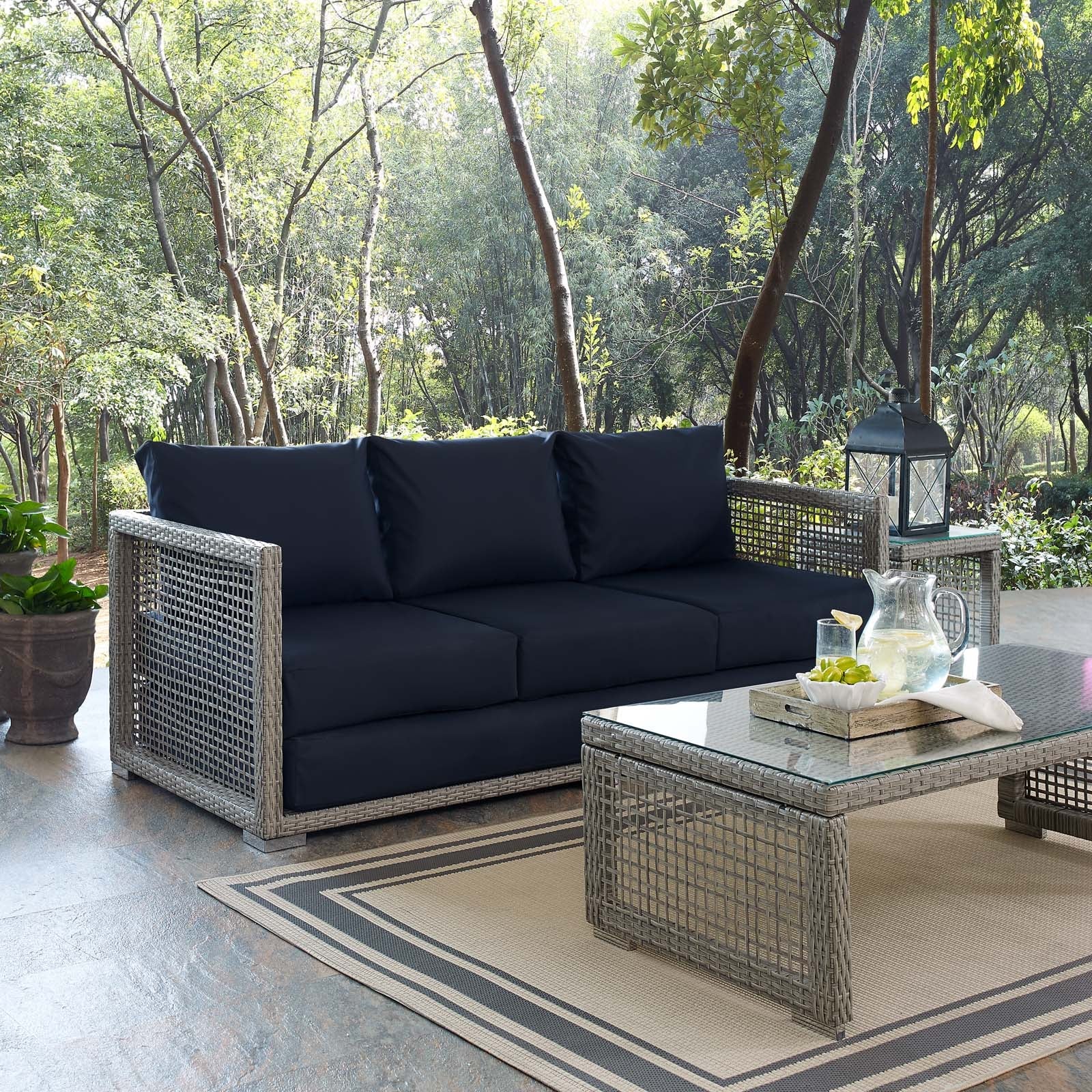 Aura Outdoor Patio Wicker Rattan Sofa - Image 11