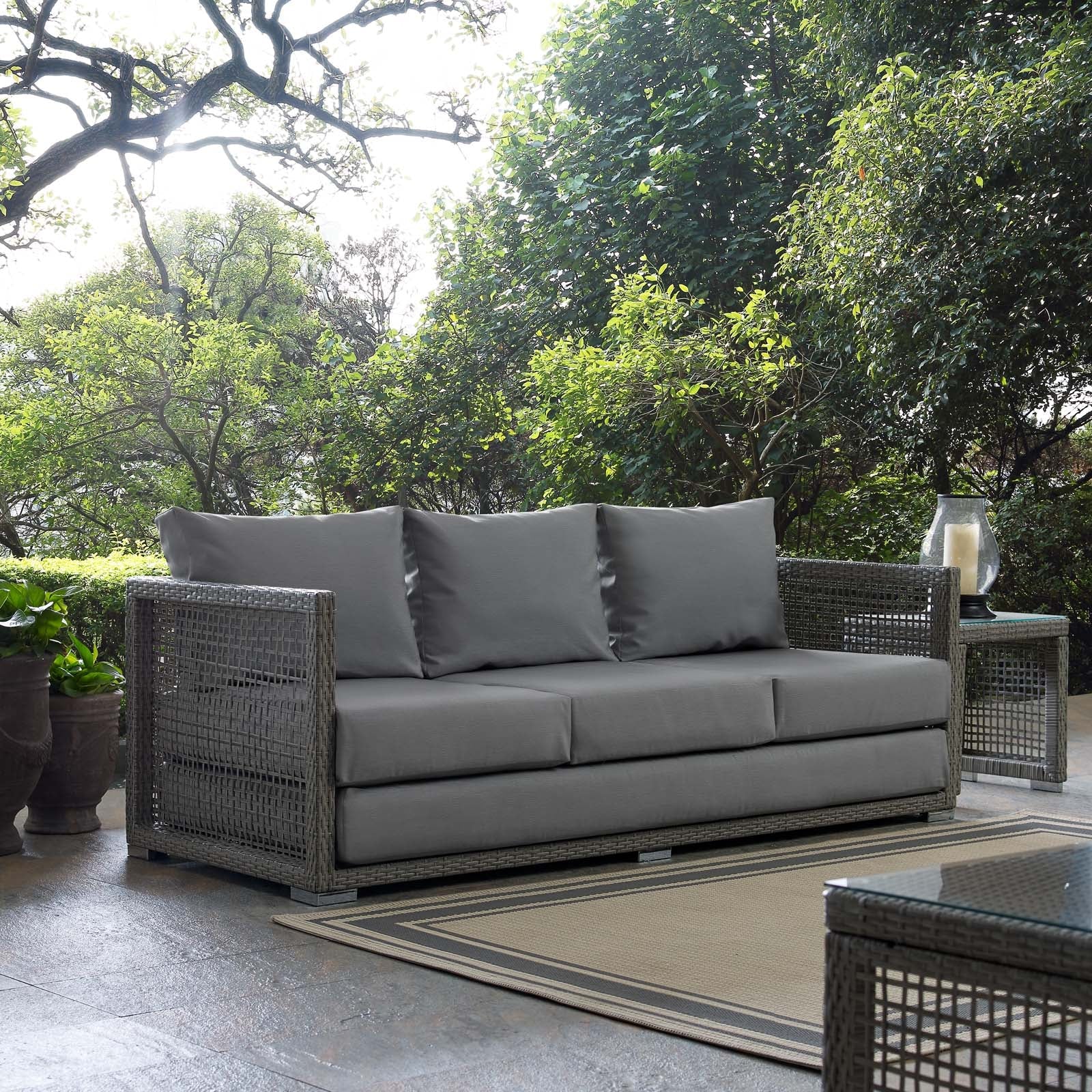 Aura Outdoor Patio Wicker Rattan Sofa - Image 2