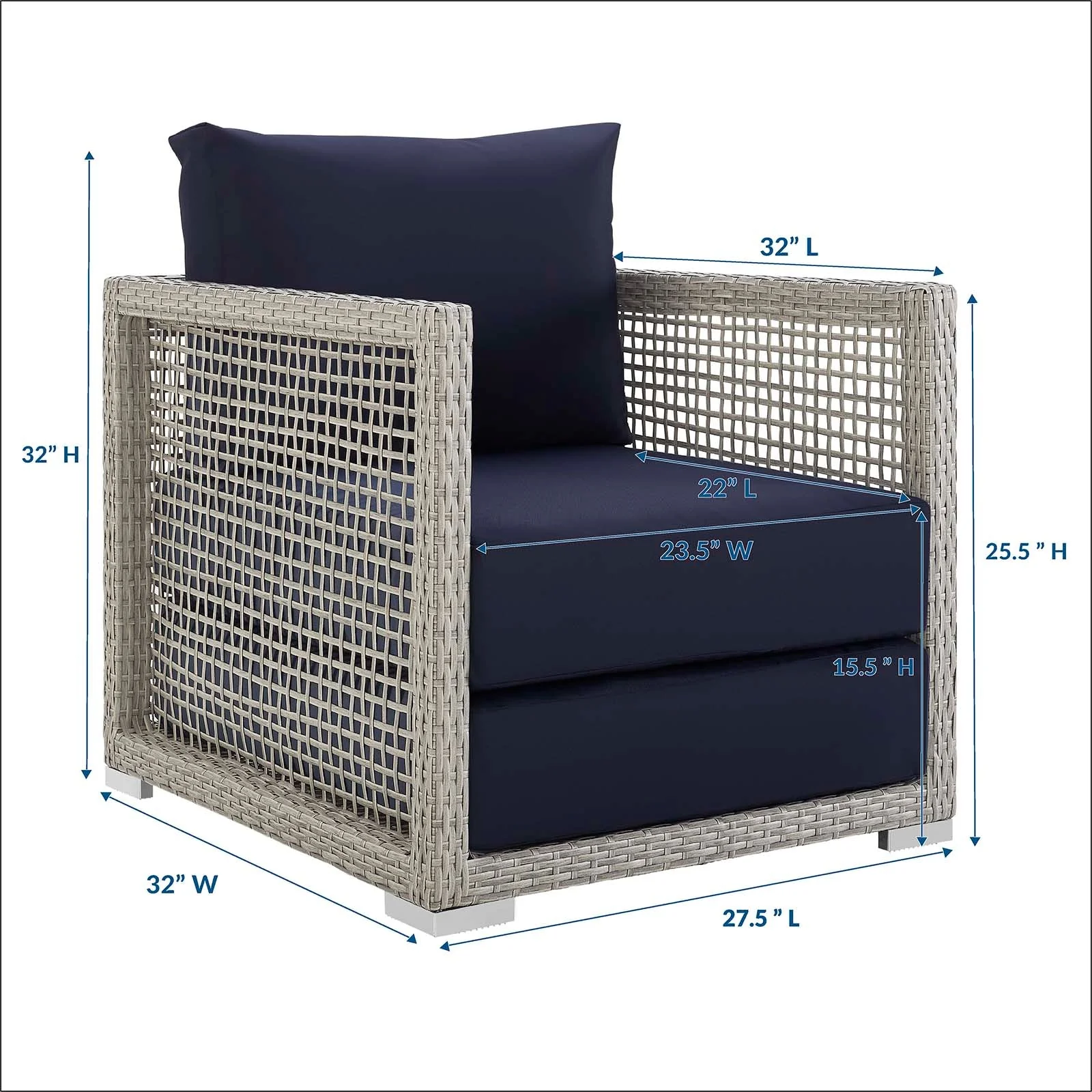 Aura Rattan Outdoor Patio Armchair - Image 16