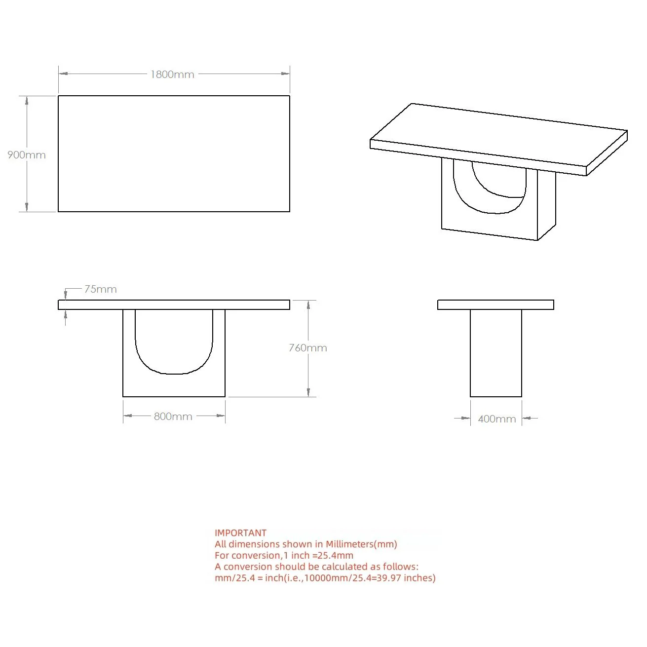 Aurelia Rectangular Dining Table in Travertine - Image 2