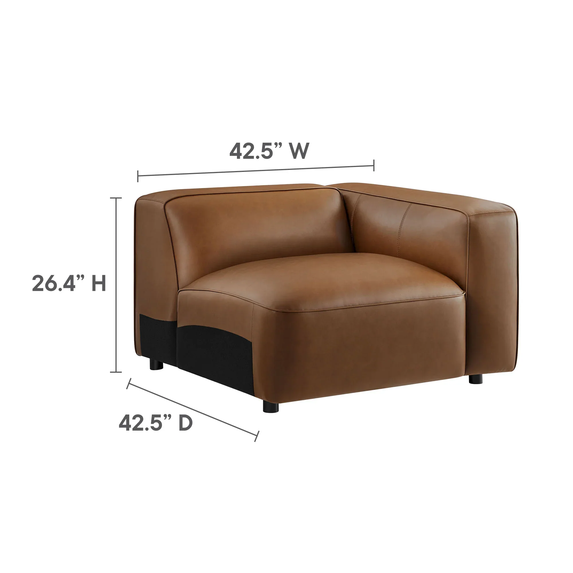 Auren 5-Piece Upholstered Vegan Leather Modular L-Shaped Sofa - Image 14