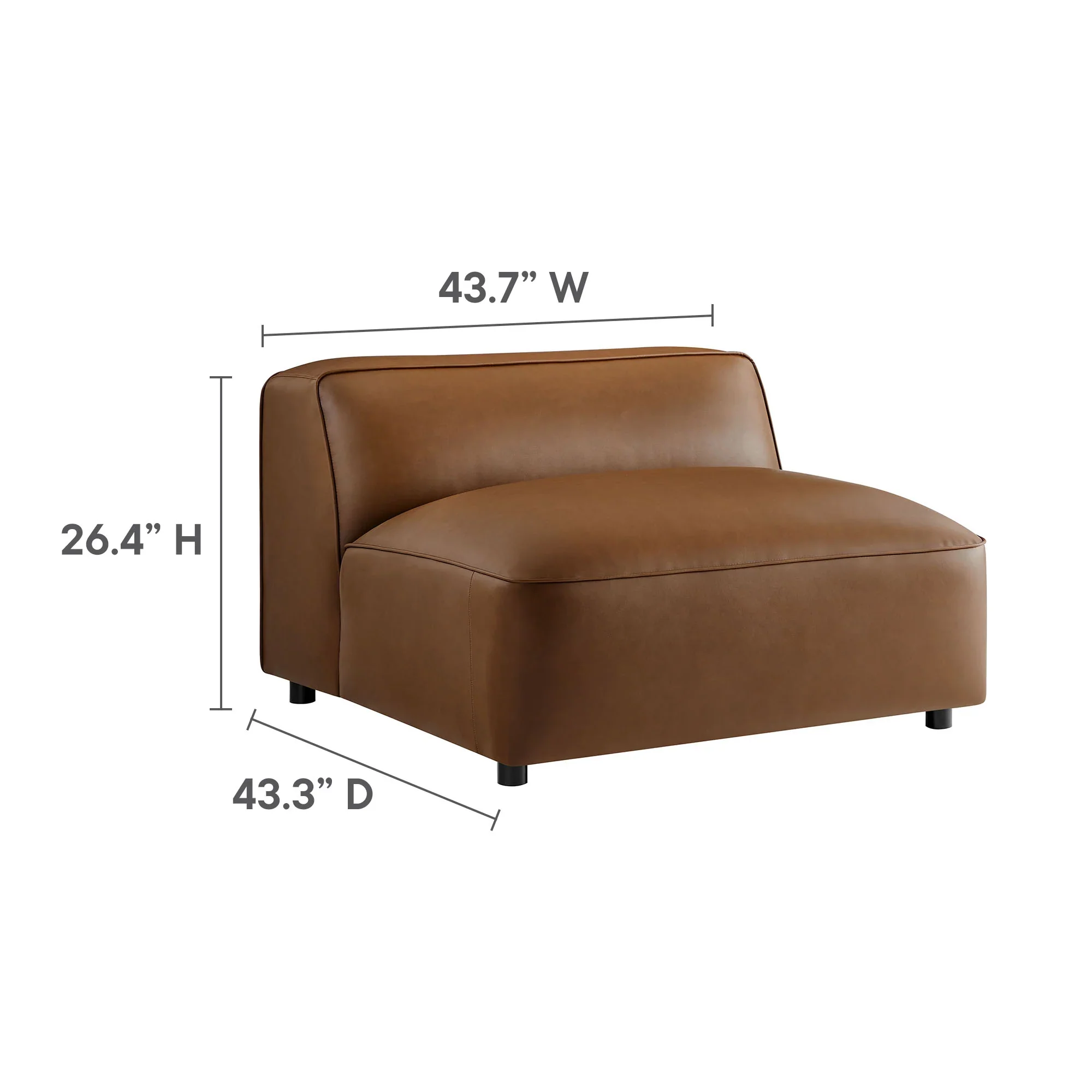 Auren 5-Piece Upholstered Vegan Leather Modular L-Shaped Sofa - Image 16