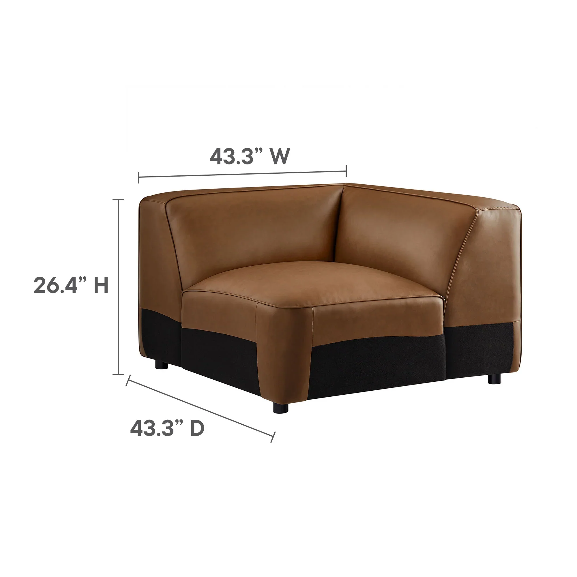 Auren 5-Piece Upholstered Vegan Leather Modular L-Shaped Sofa - Image 17
