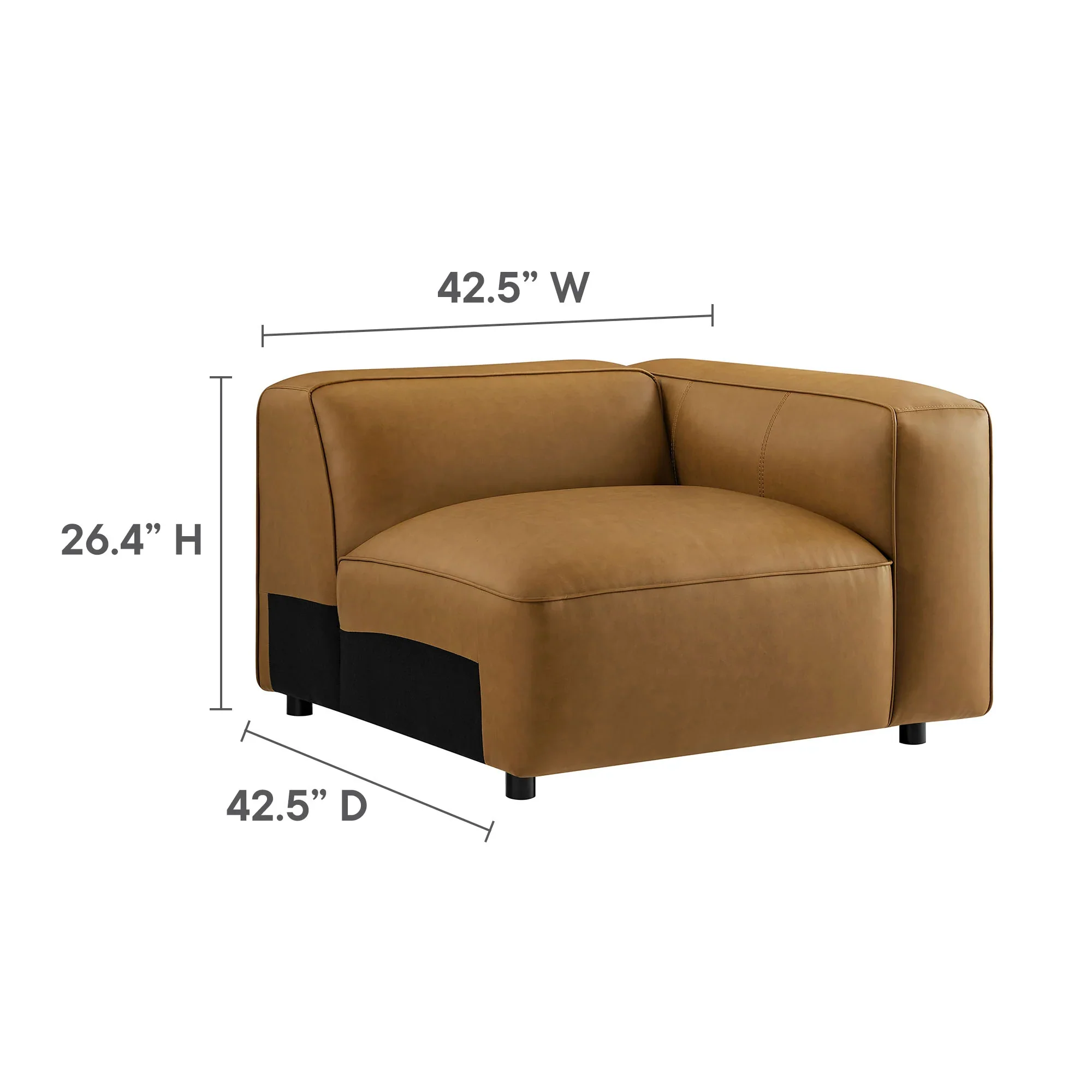 Auren 5-Piece Upholstered Vegan Leather Modular L-Shaped Sofa - Image 6
