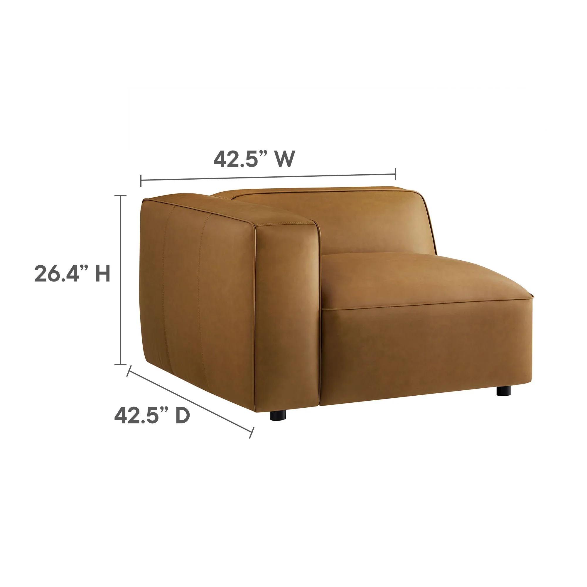 Auren 6-Piece Upholstered Vegan Leather Modular Sofa - Image 8