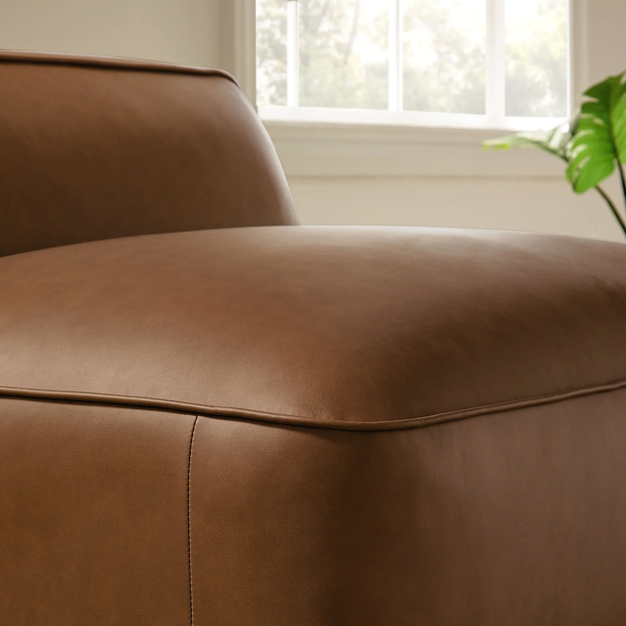 Auren Upholstered Vegan Leather Modular Armless Chair - Image 13