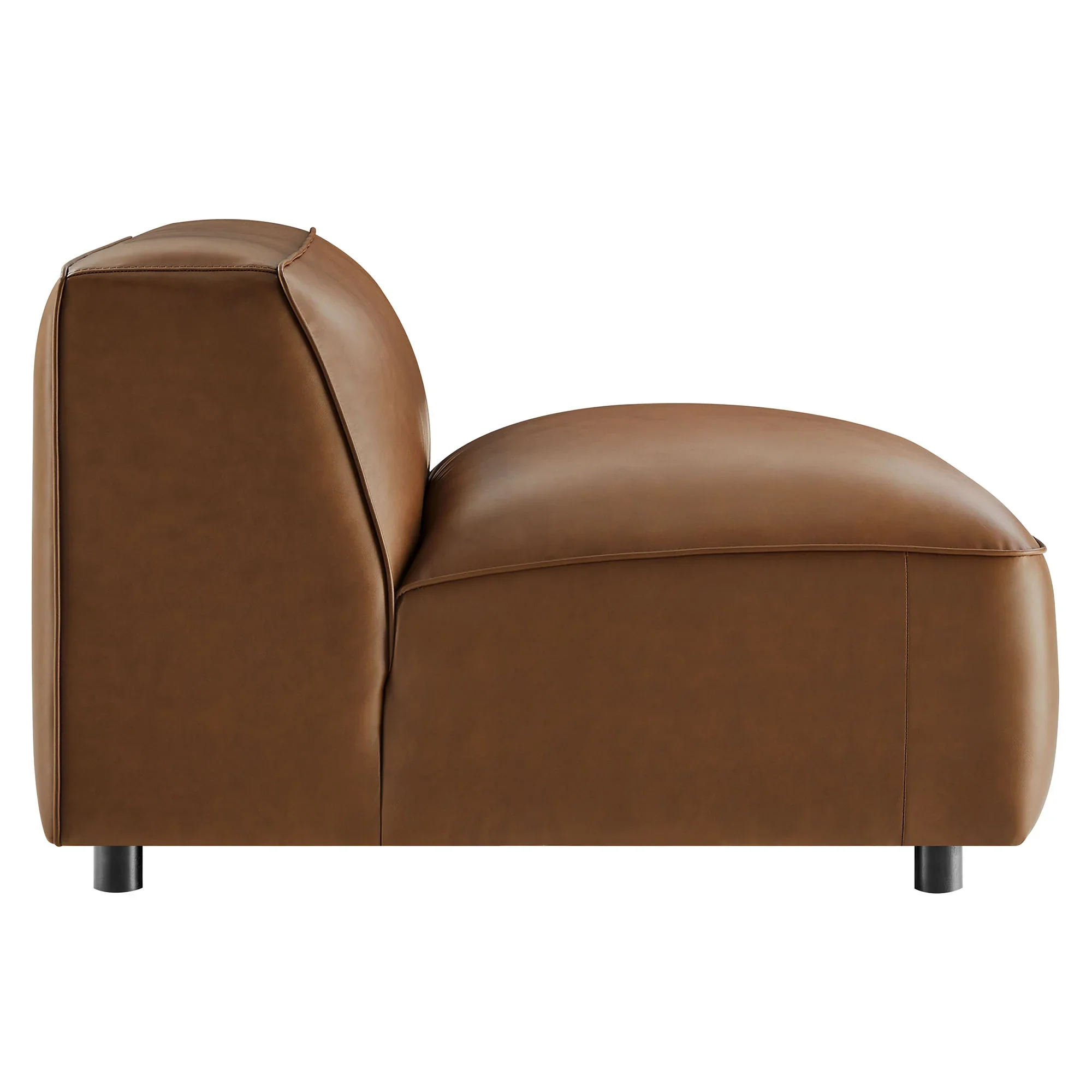 Auren Upholstered Vegan Leather Modular Armless Chair - Image 16