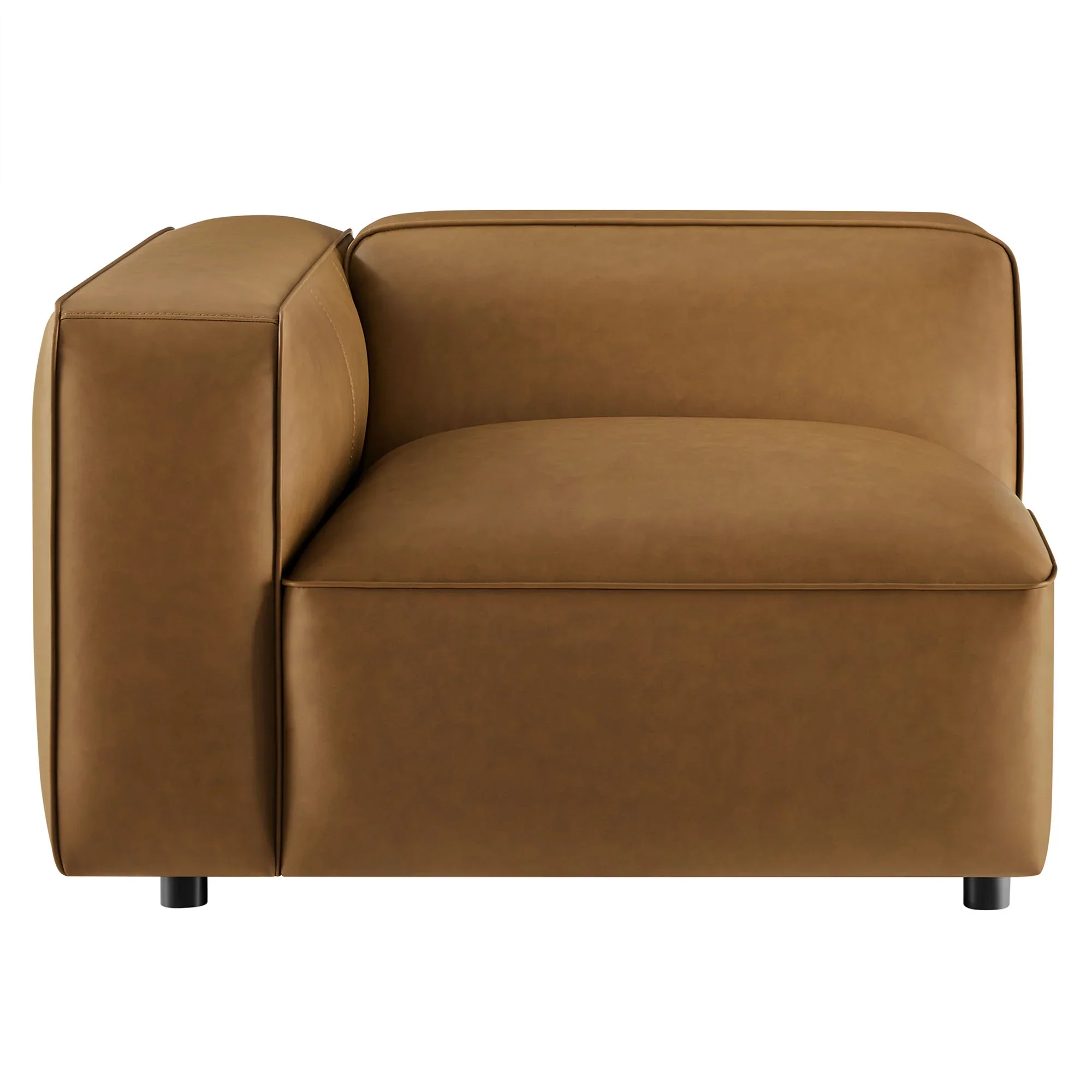Auren Upholstered Vegan Leather Modular Left Armchair - Image 4