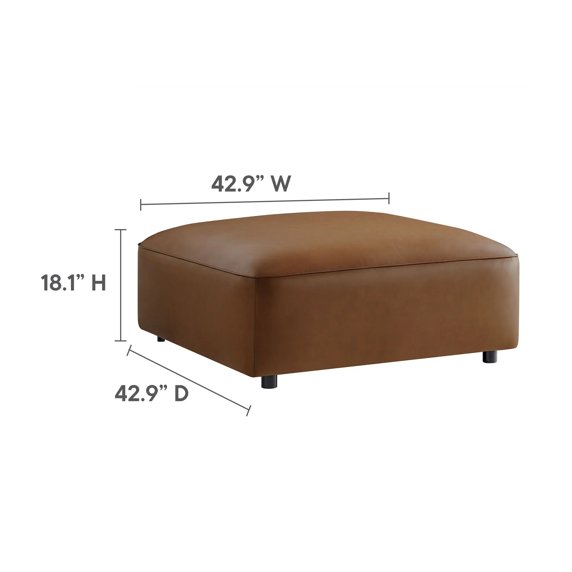 Auren Upholstered Vegan Leather Ottoman - Image 14