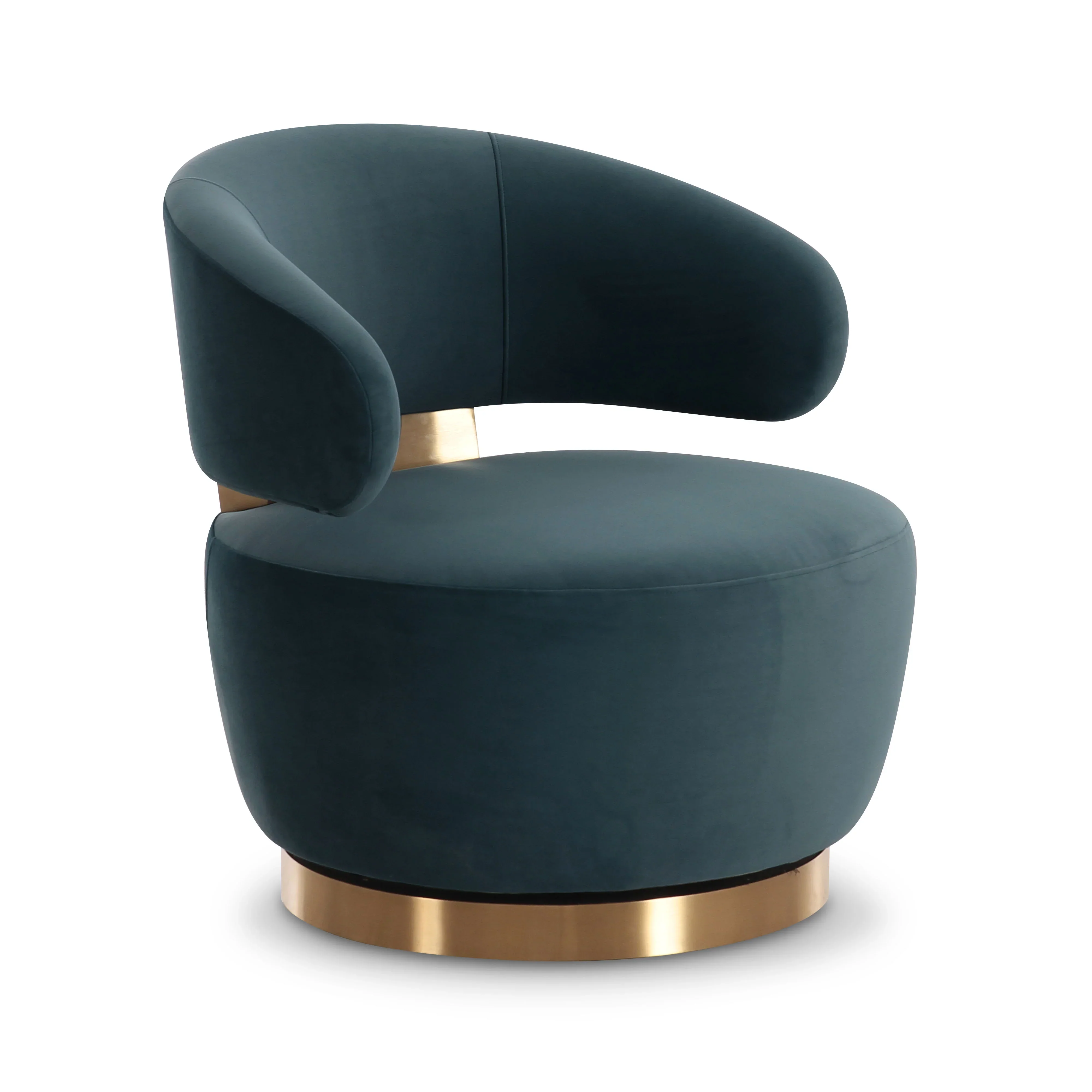 Austin Dark Teal Performance Velvet Swivel Accent Chair - Image 3