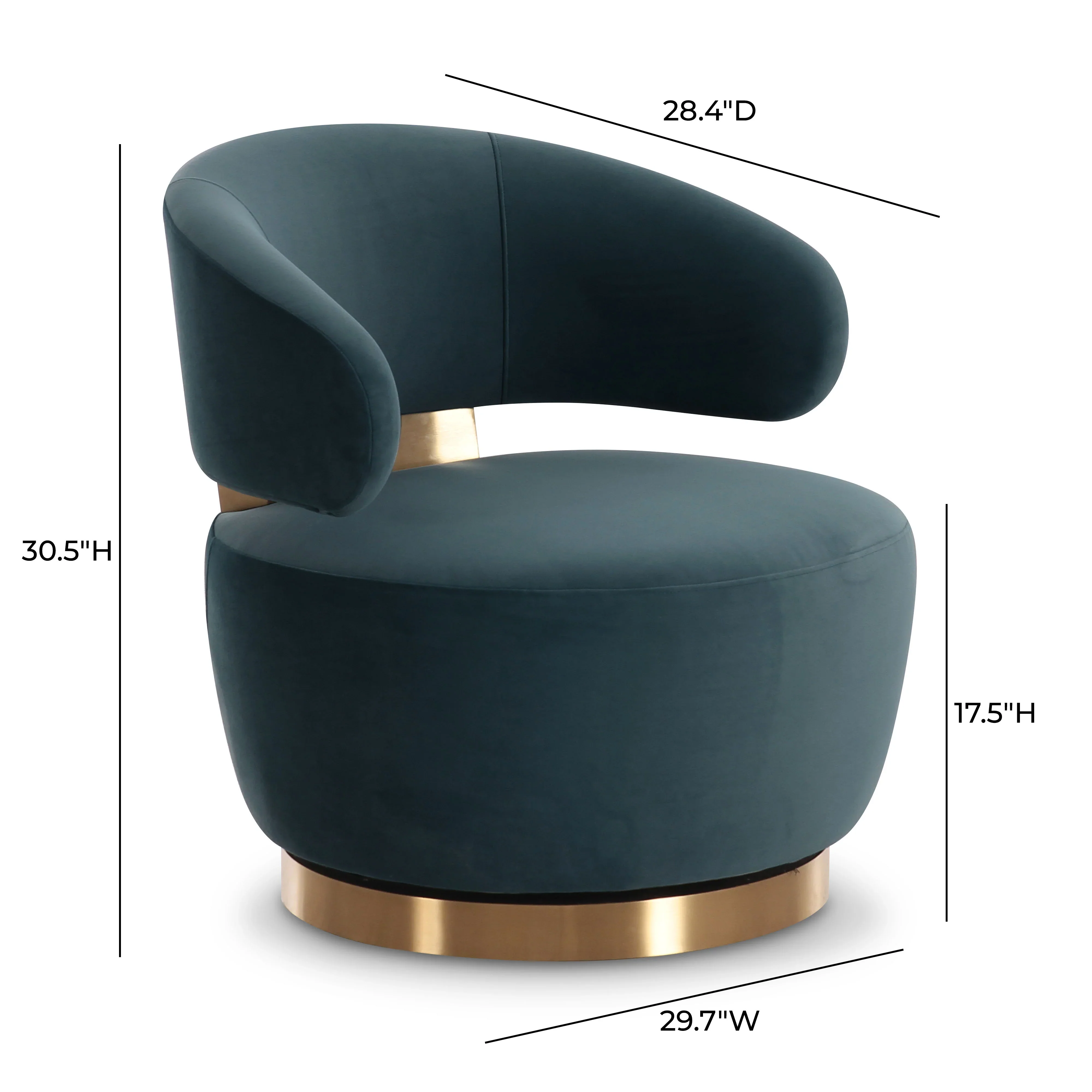 Austin Dark Teal Performance Velvet Swivel Accent Chair - Image 6