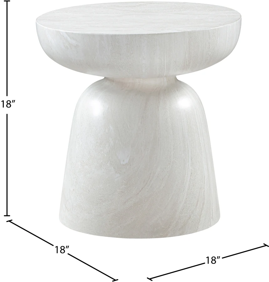 Avellino Marble Finish Indoor / Outdoor Concrete End Table - Image 13