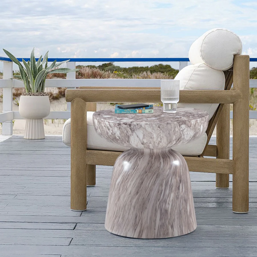 Avellino Marble Finish Indoor / Outdoor Concrete End Table - Image 23