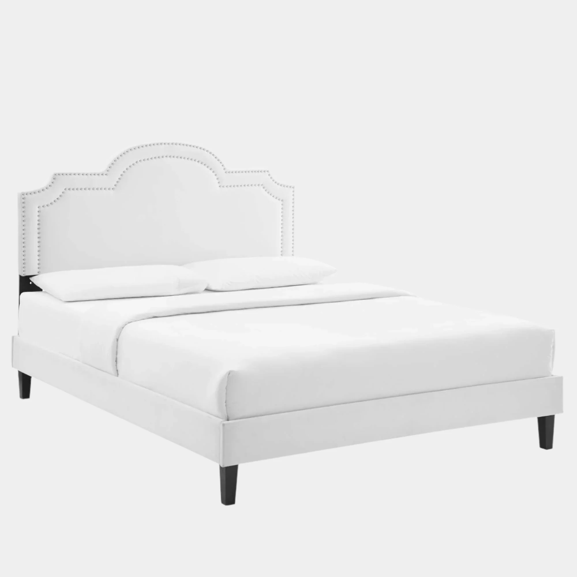 Aviana Performance Velvet Bed With Black Wood Legs - Image 12