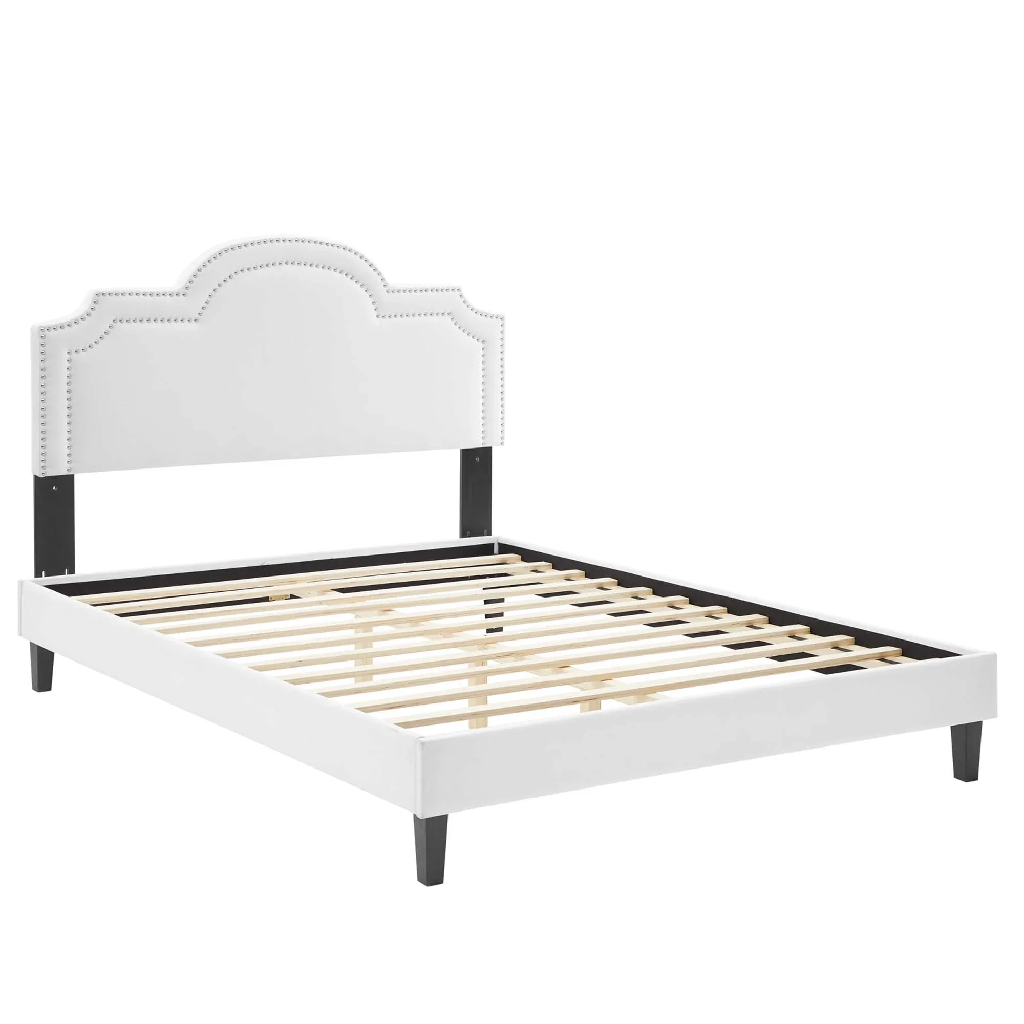 Aviana Performance Velvet Bed With Black Wood Legs - Image 13